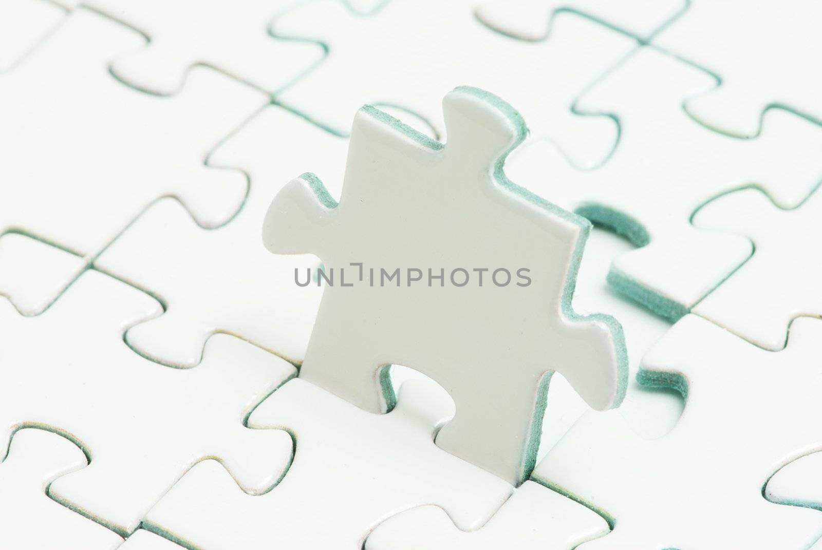 White puzzles for background. business concept