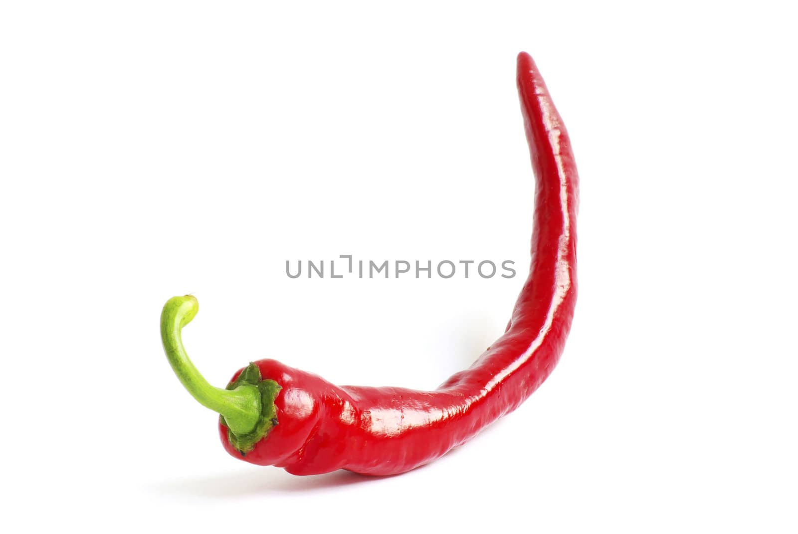 fresh red hot pepper on a white 