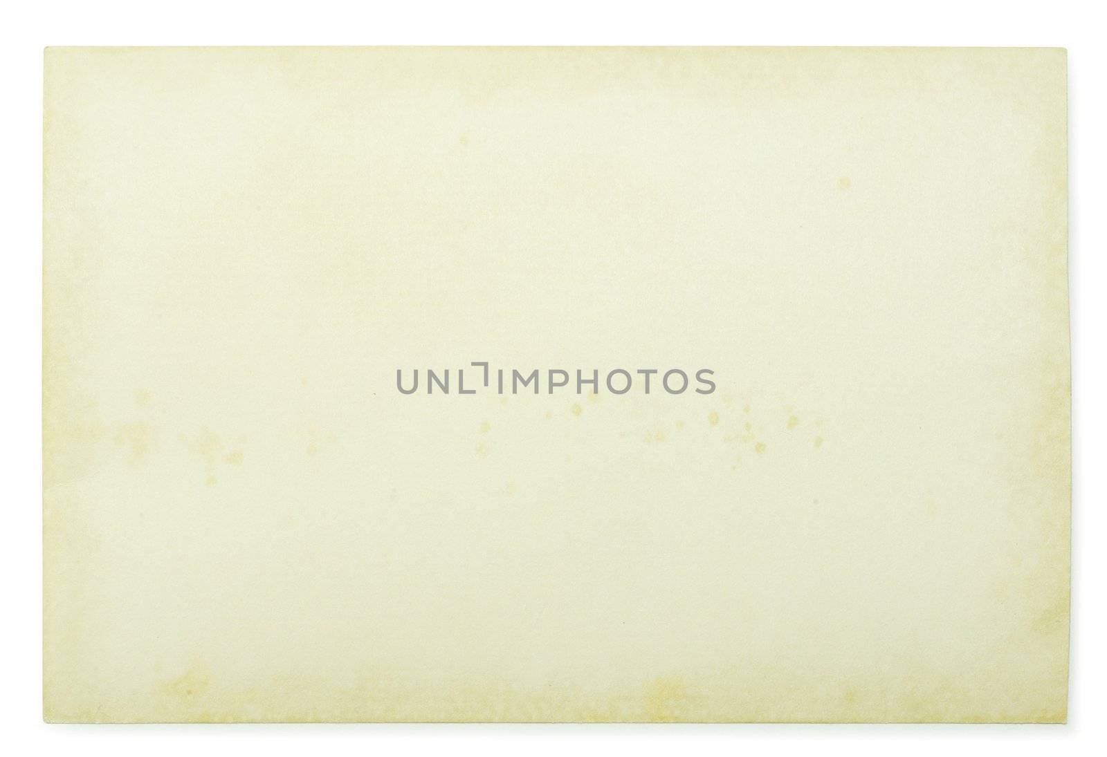 old note paper isolated on white background