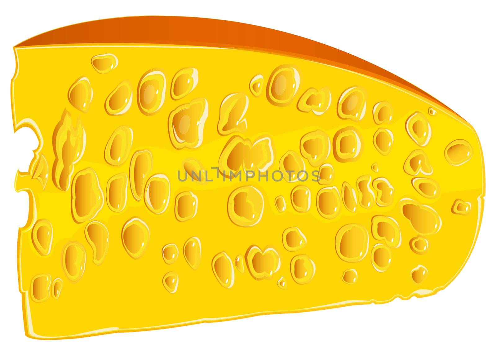 Natural swiss dairy cheese on a white background by sergey150770SV