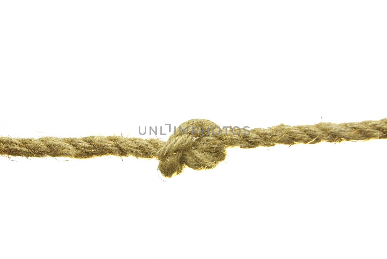 Close up shot of a rope with a knot