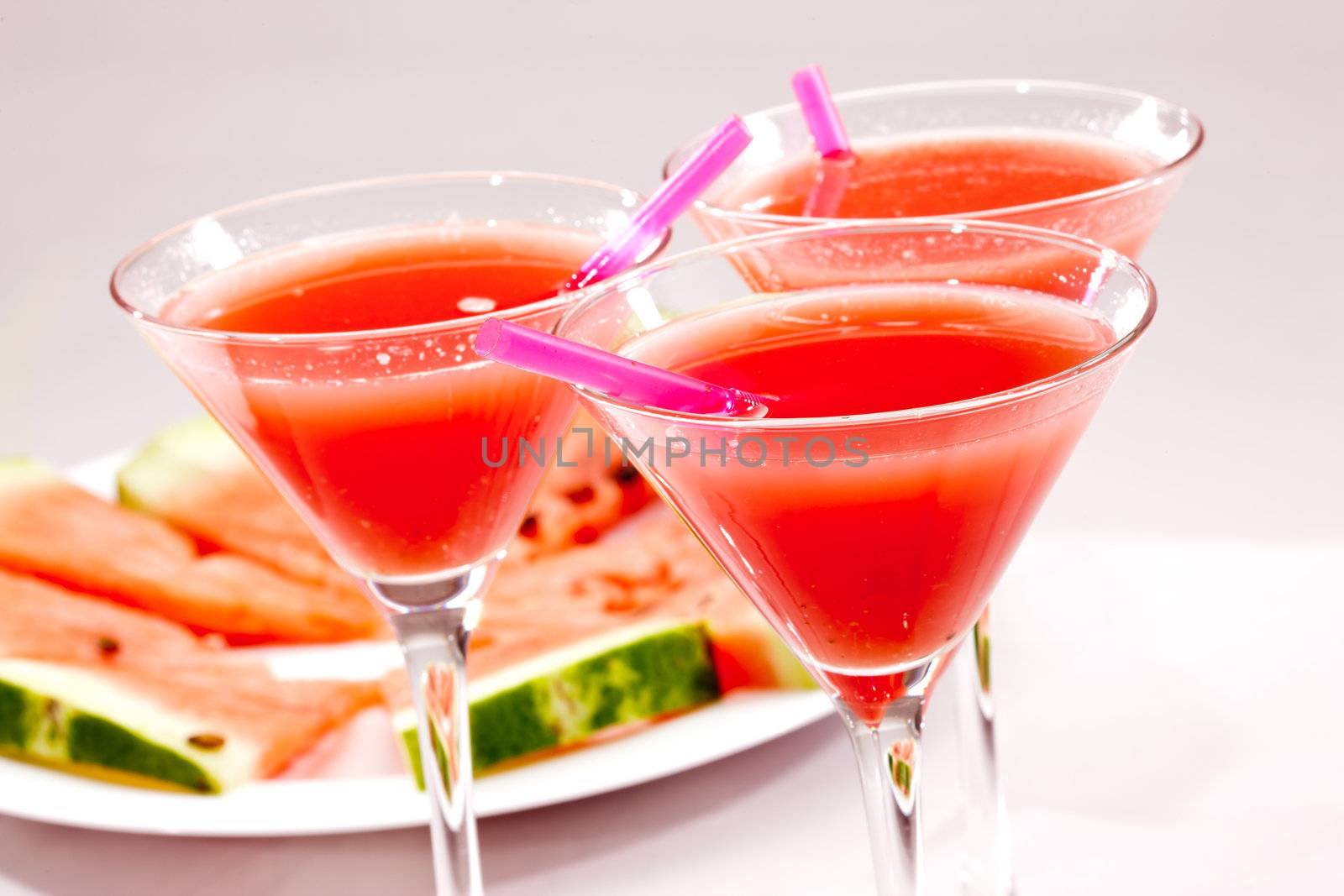 food series: some glasses with water melon cocktail