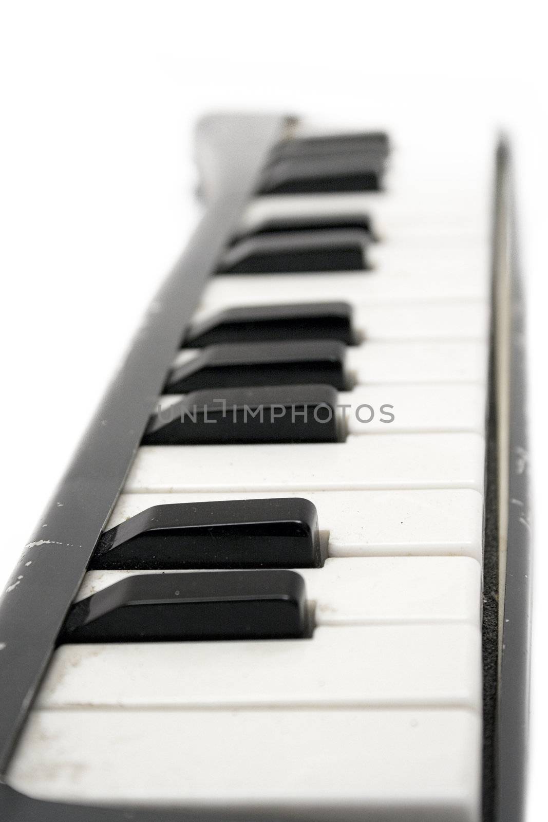 Dirty music instrument isolated on a white background.