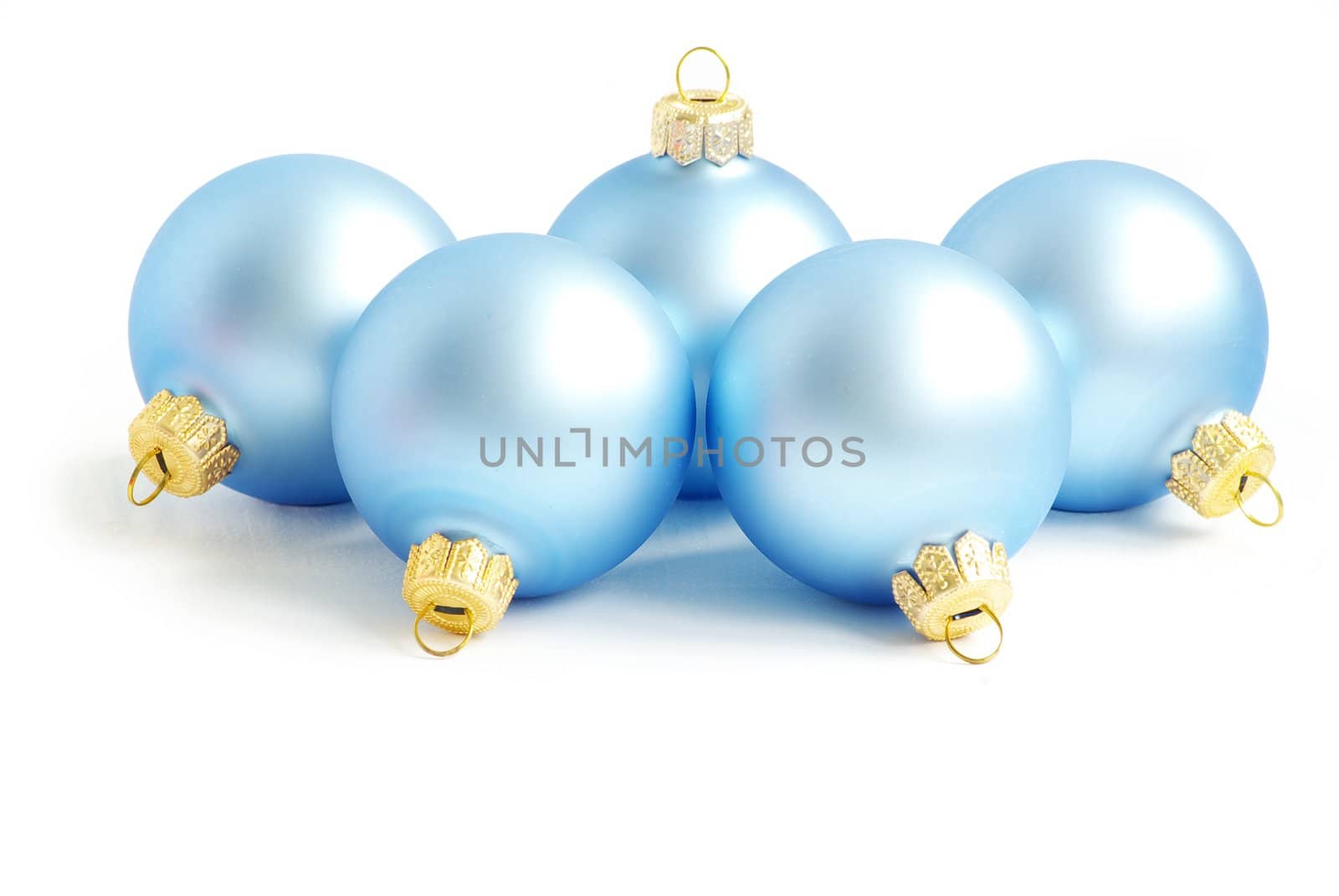 blue christmas balls  isolated on a white
