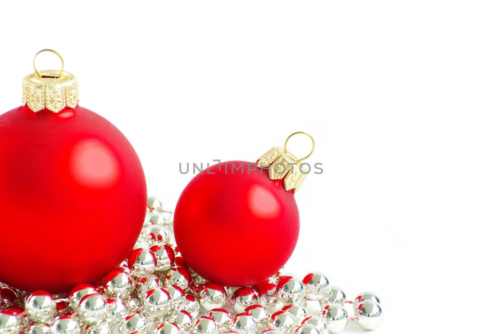 christmas balls isolated on the white background