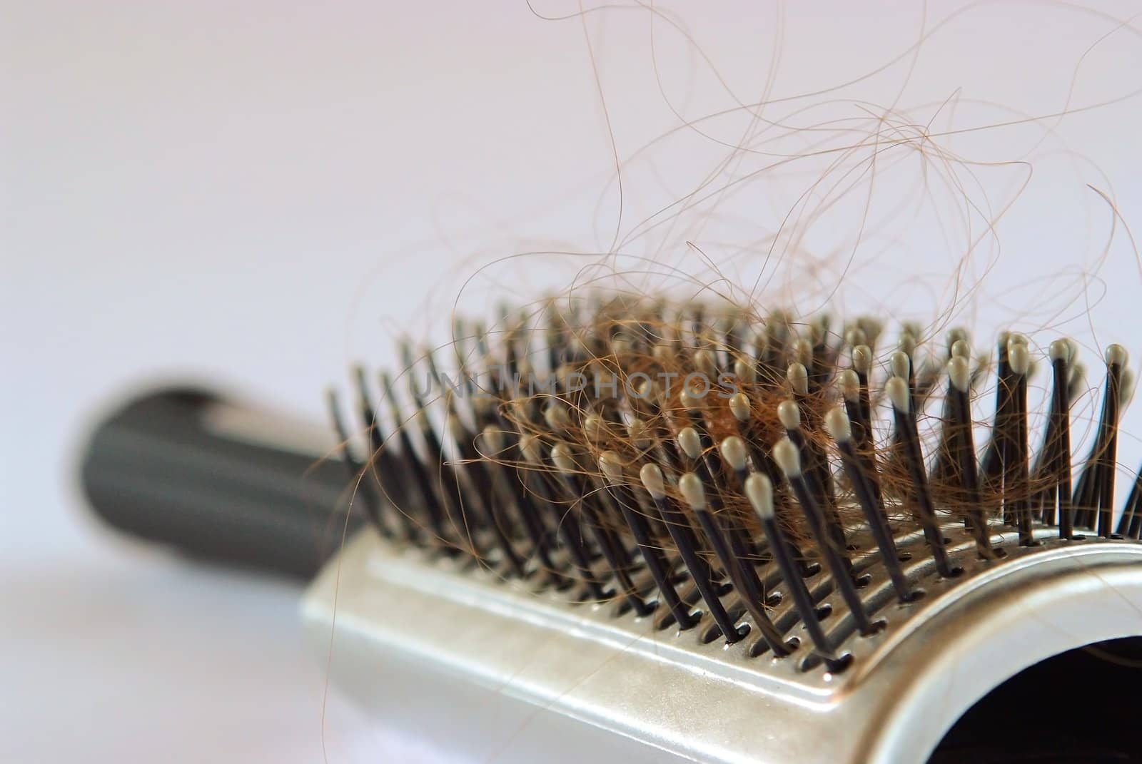 a comb full of red hair shag