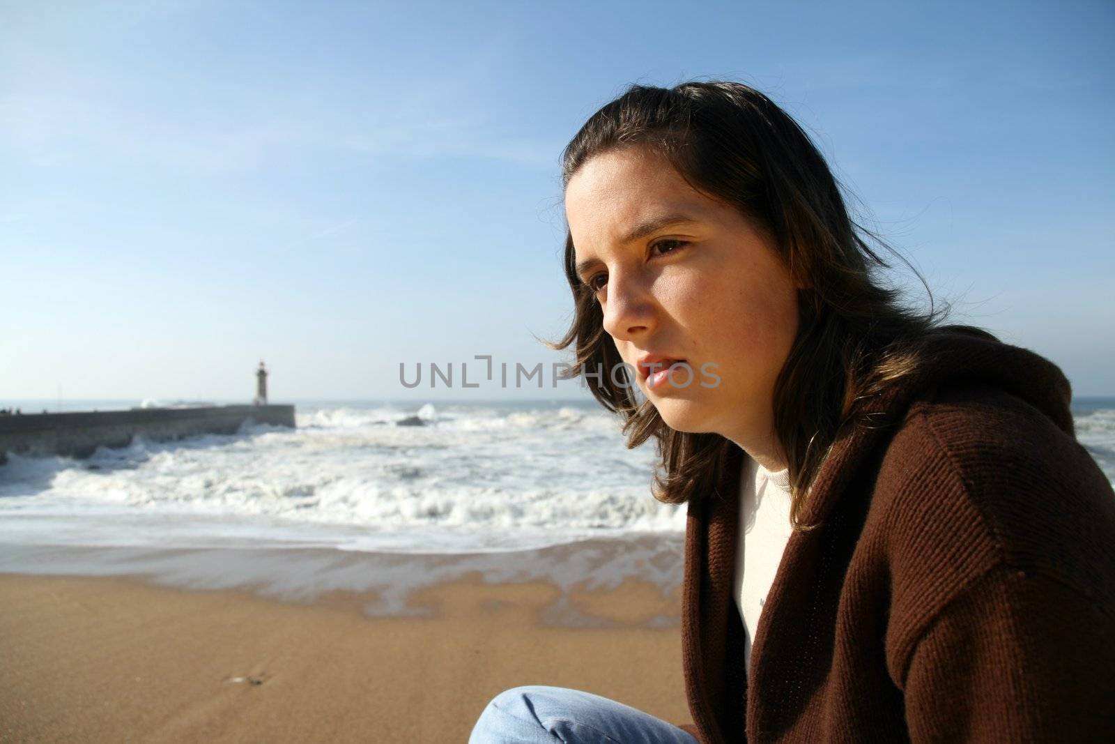 sexy fashion girl on the beach