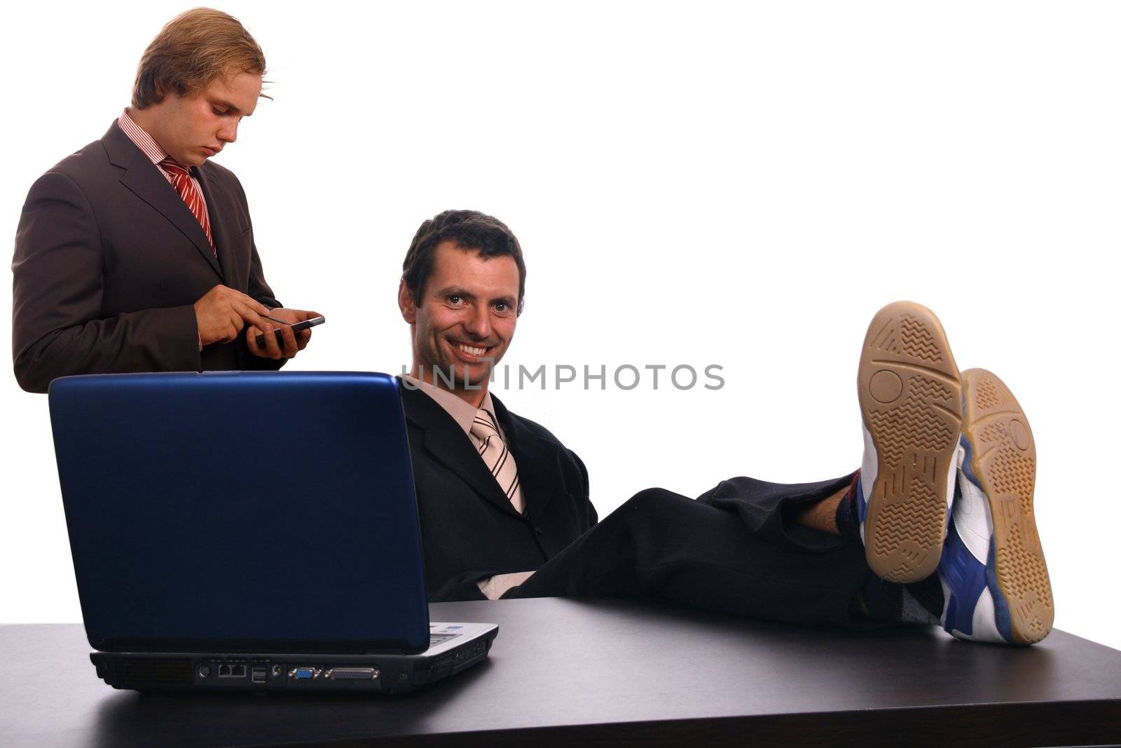 businessteam over white background studio