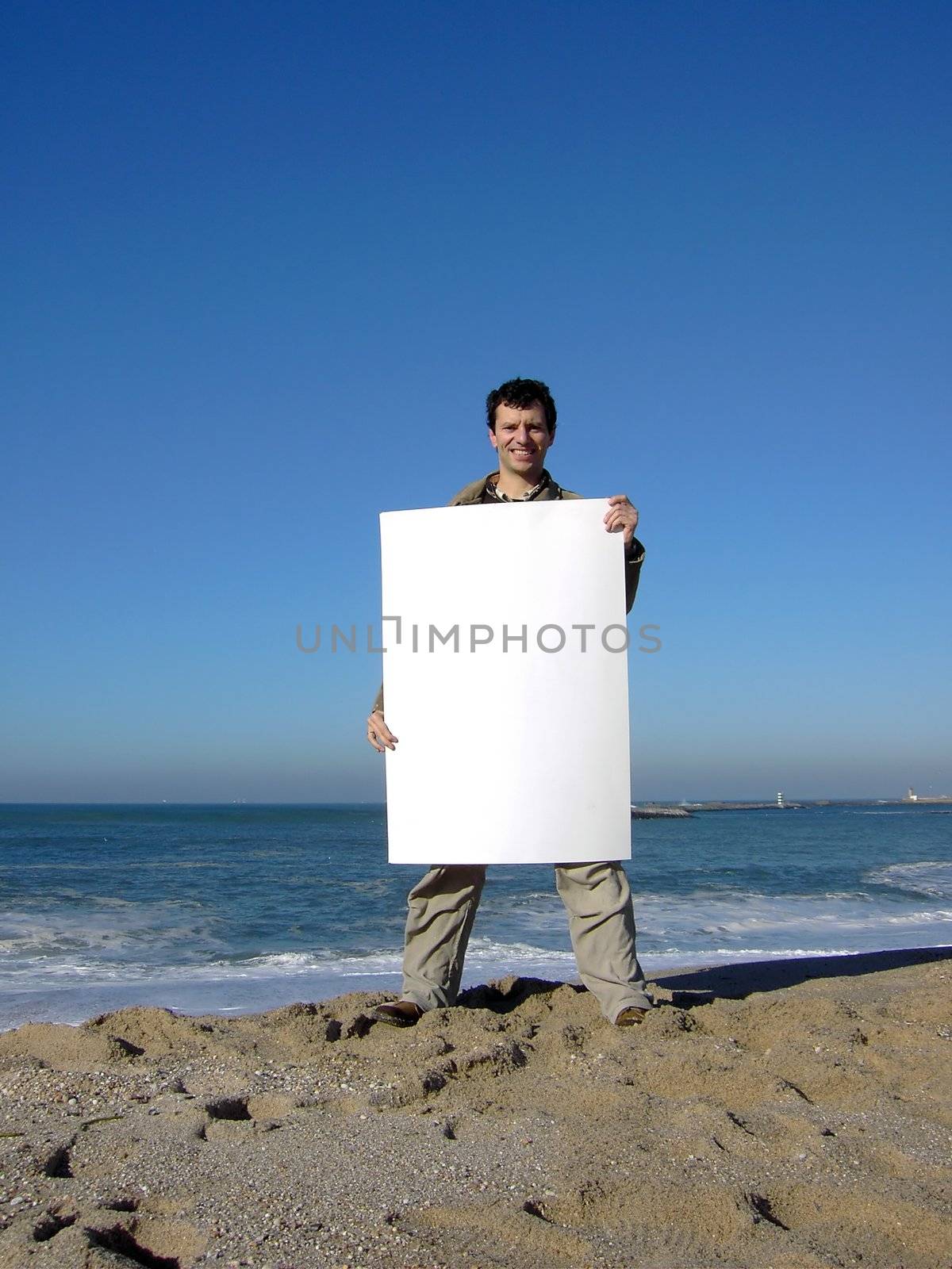 beach publicity in blue sky