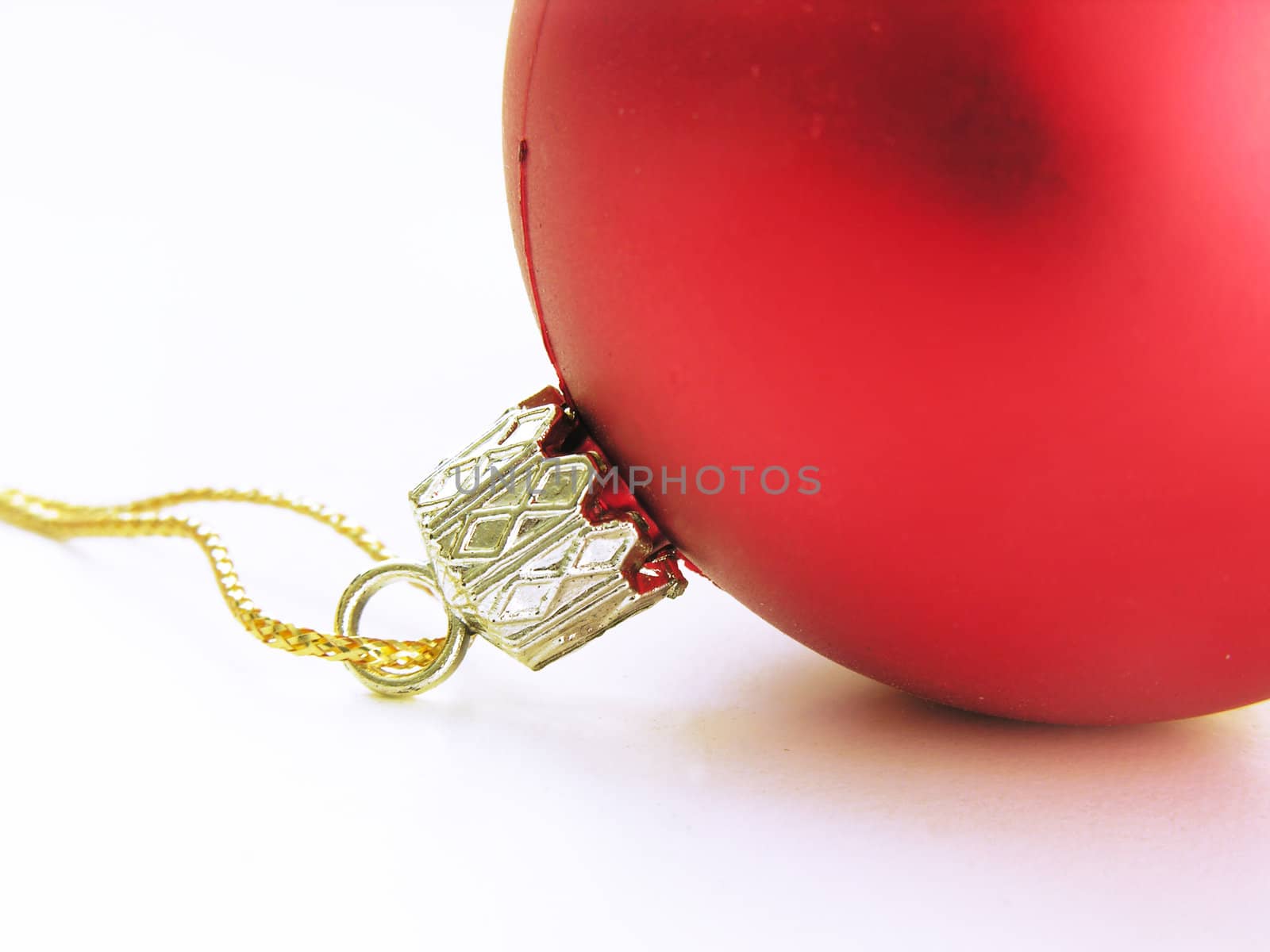 red christmas decoration ball isolated in white