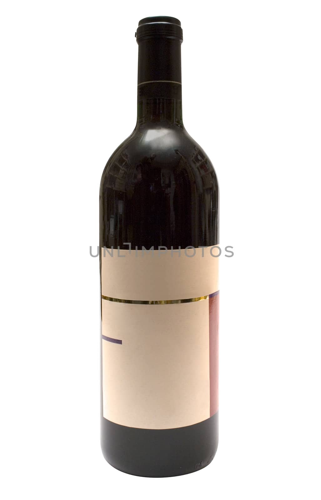 Bottle of red wine isolated on a white background. File contains clipping path.