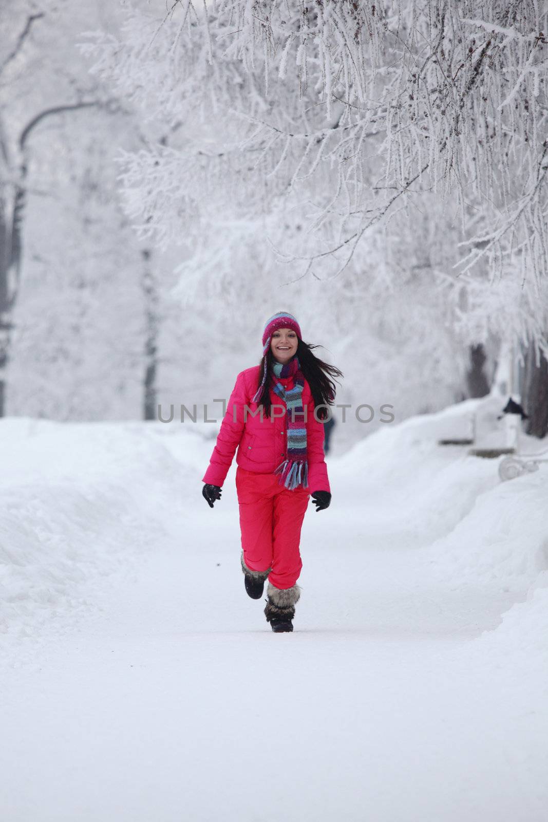 woman in winter park by Yellowj