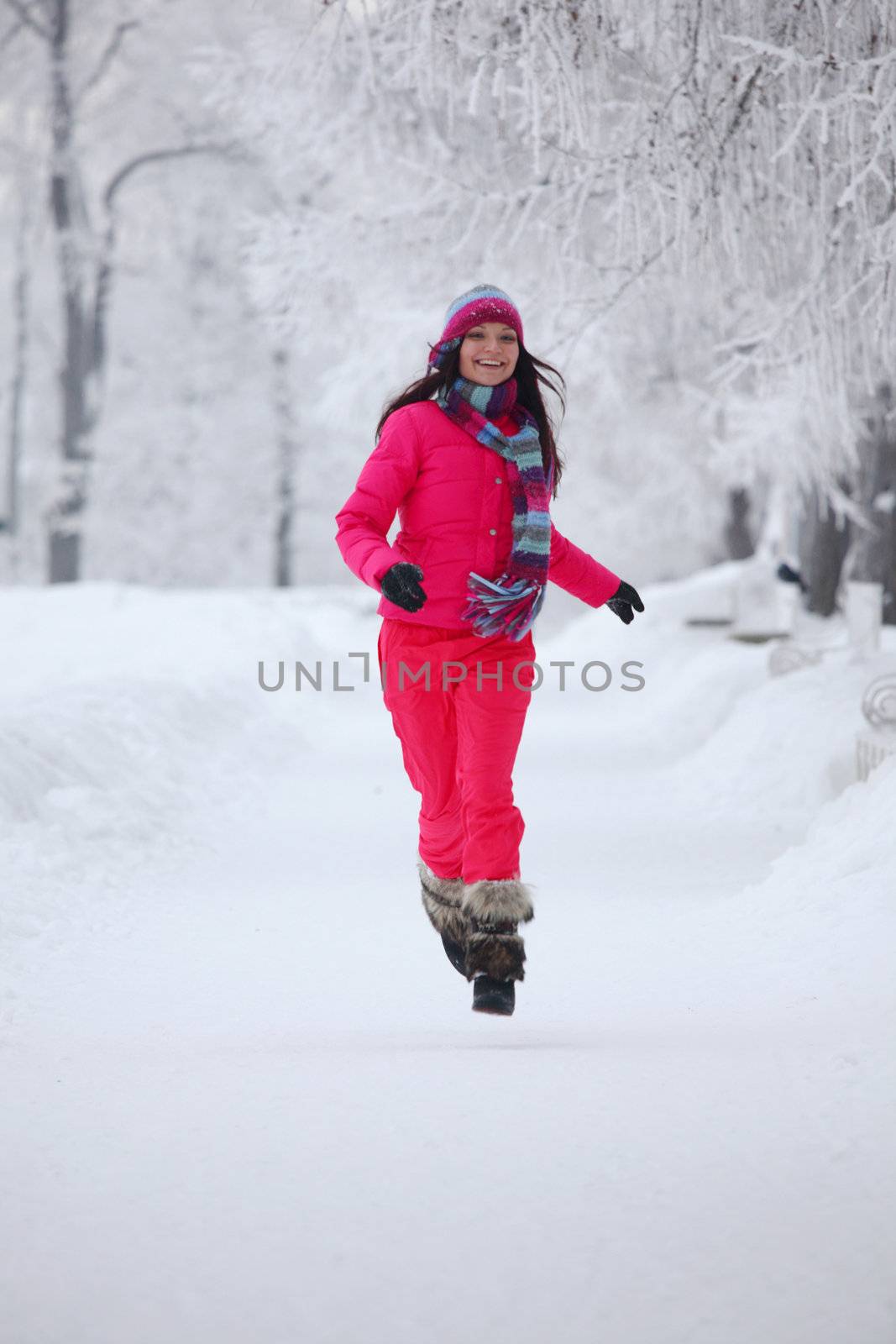 woman in winter park by Yellowj