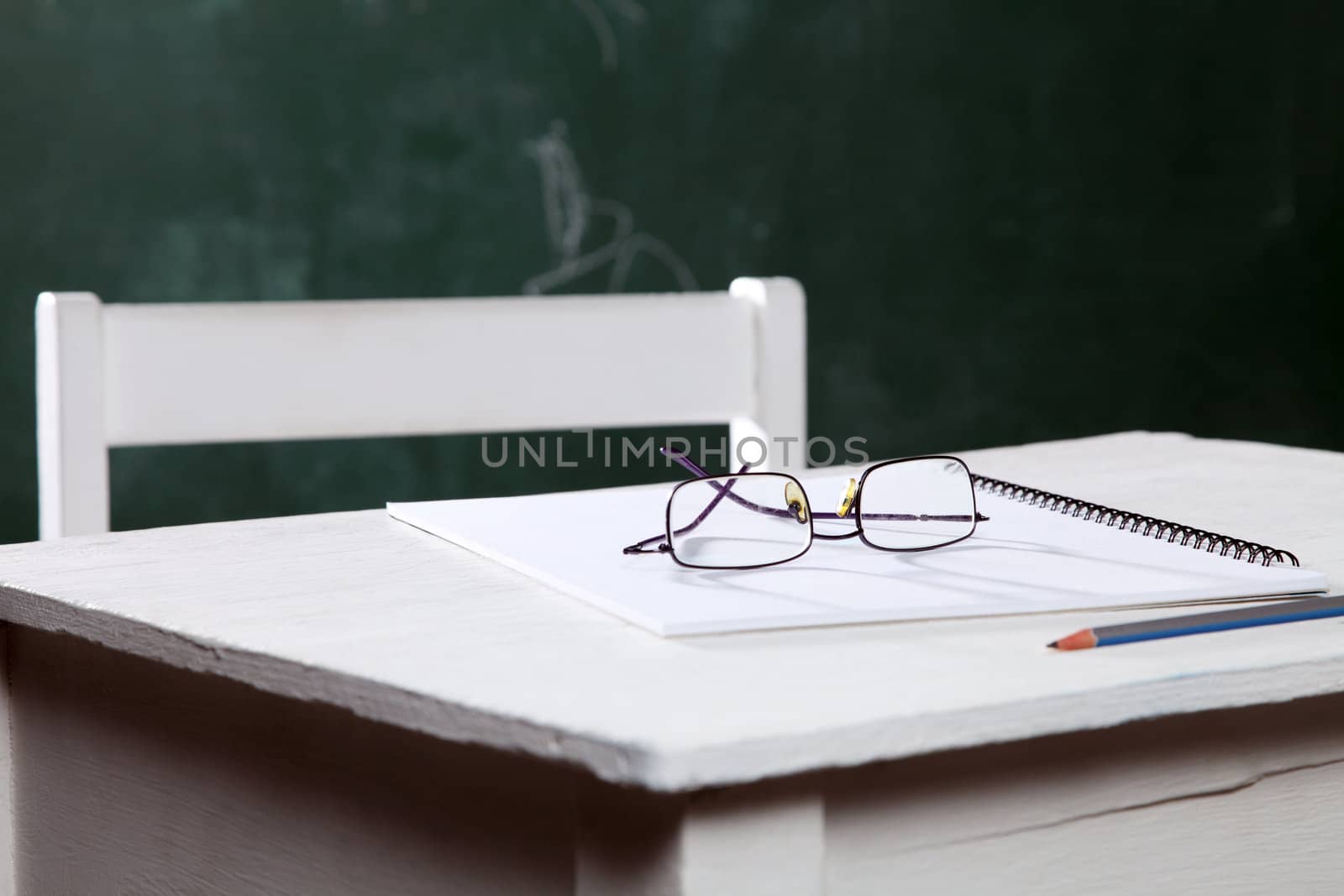 close up of the student chair and desk 