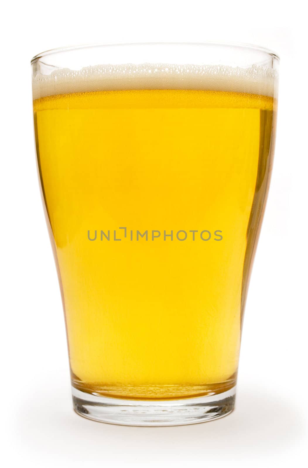 Glass of beer isolated on a white background.