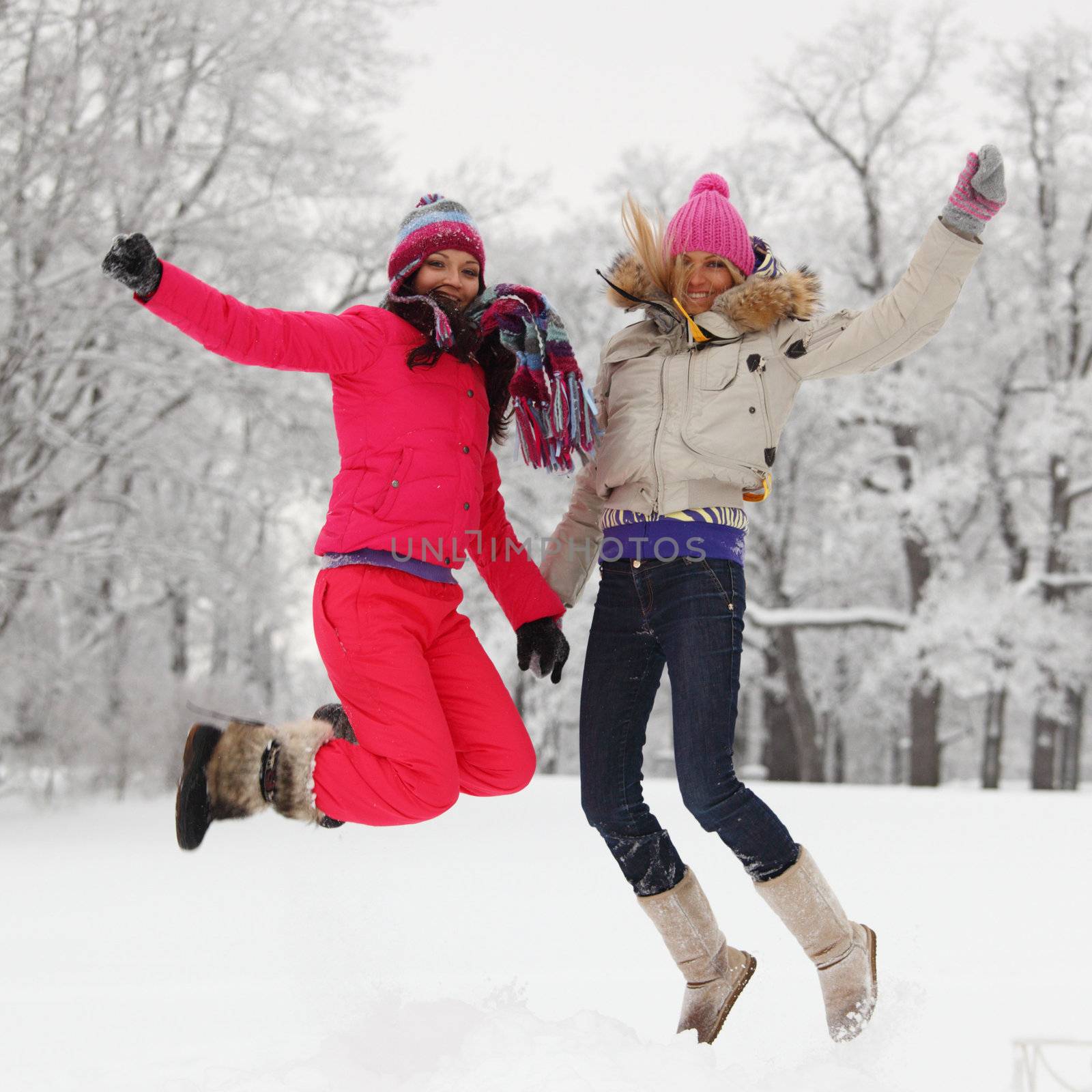winter girl jump by Yellowj