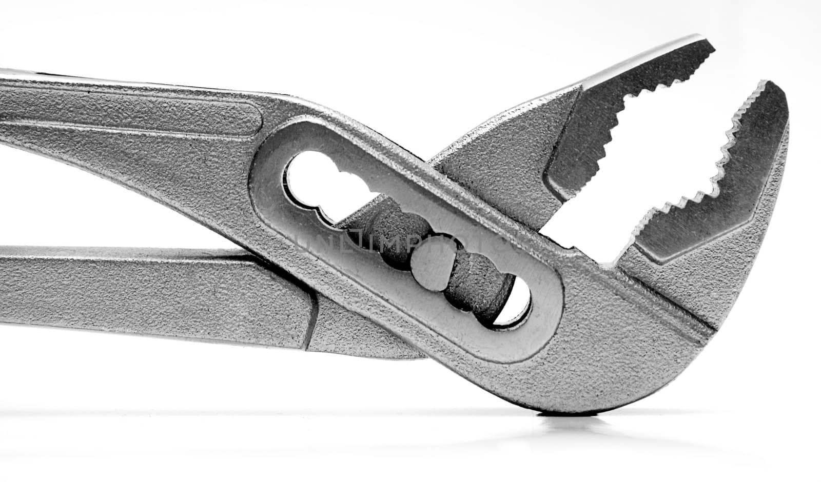 Gaspipe pliers isolated on a white background.