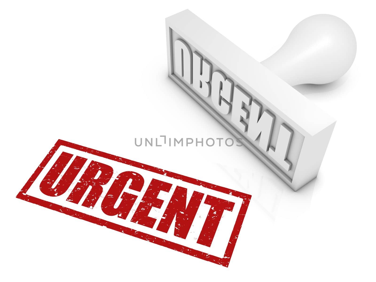 URGENT red rubber stamp. Part of a rubber stamp series.