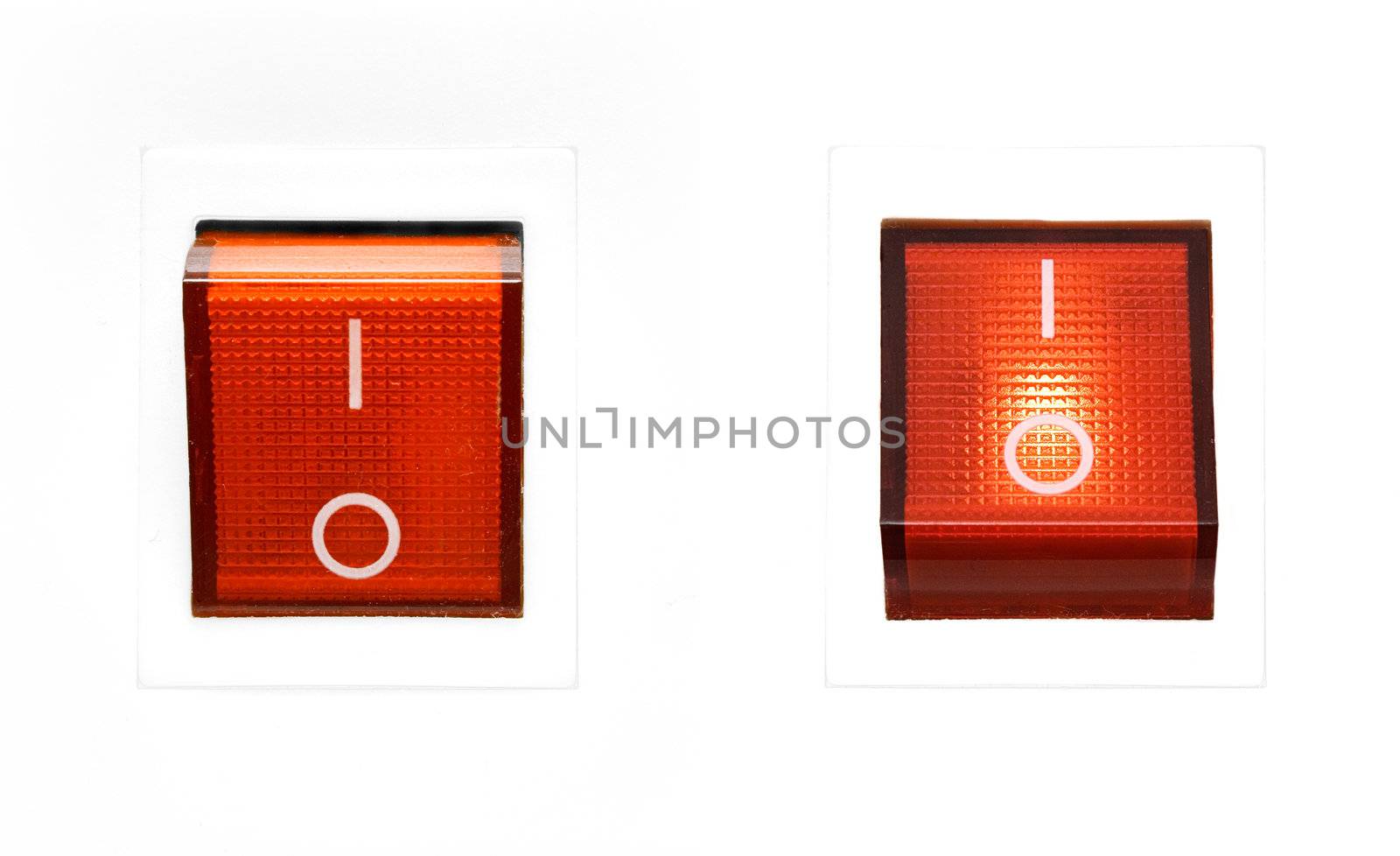 Red buttons isolated on a white background.