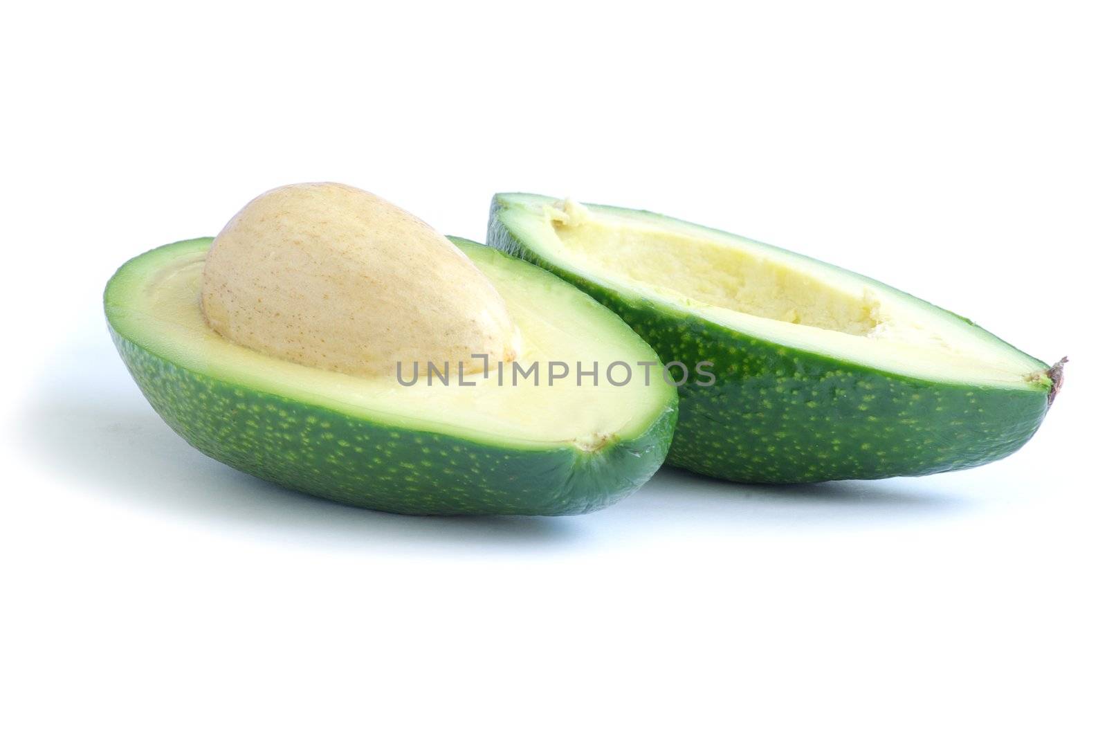 Ripe avocado isolated on a white background