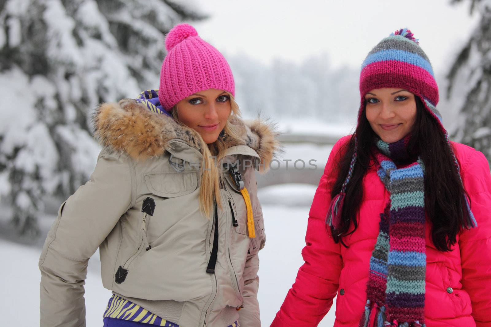 winter women close up portrait