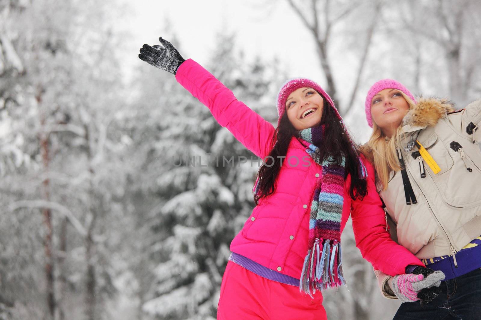 winter women close up portrait in frost forest