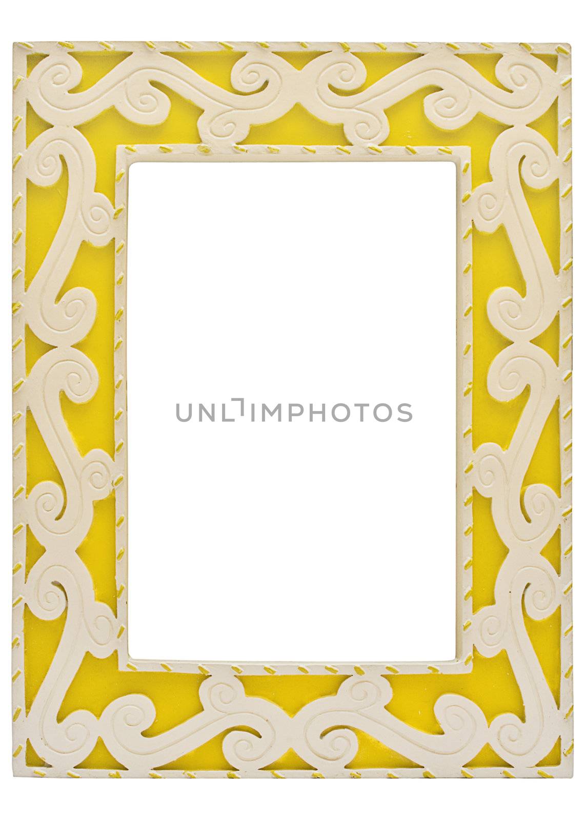 Ornamented picture frame isolated on a white background. File contains clipping path.