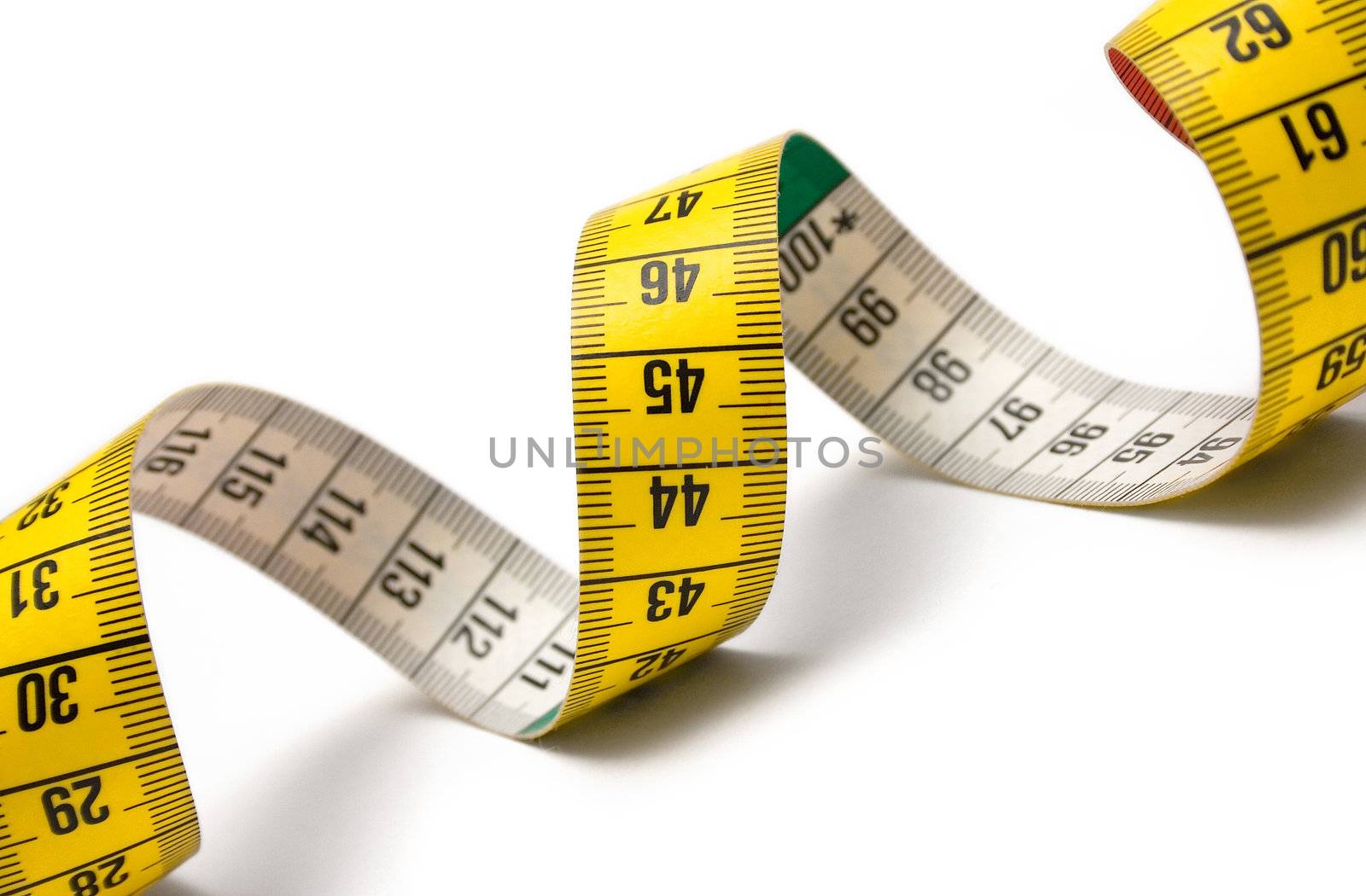 Measuring tape isolated on a white background.
