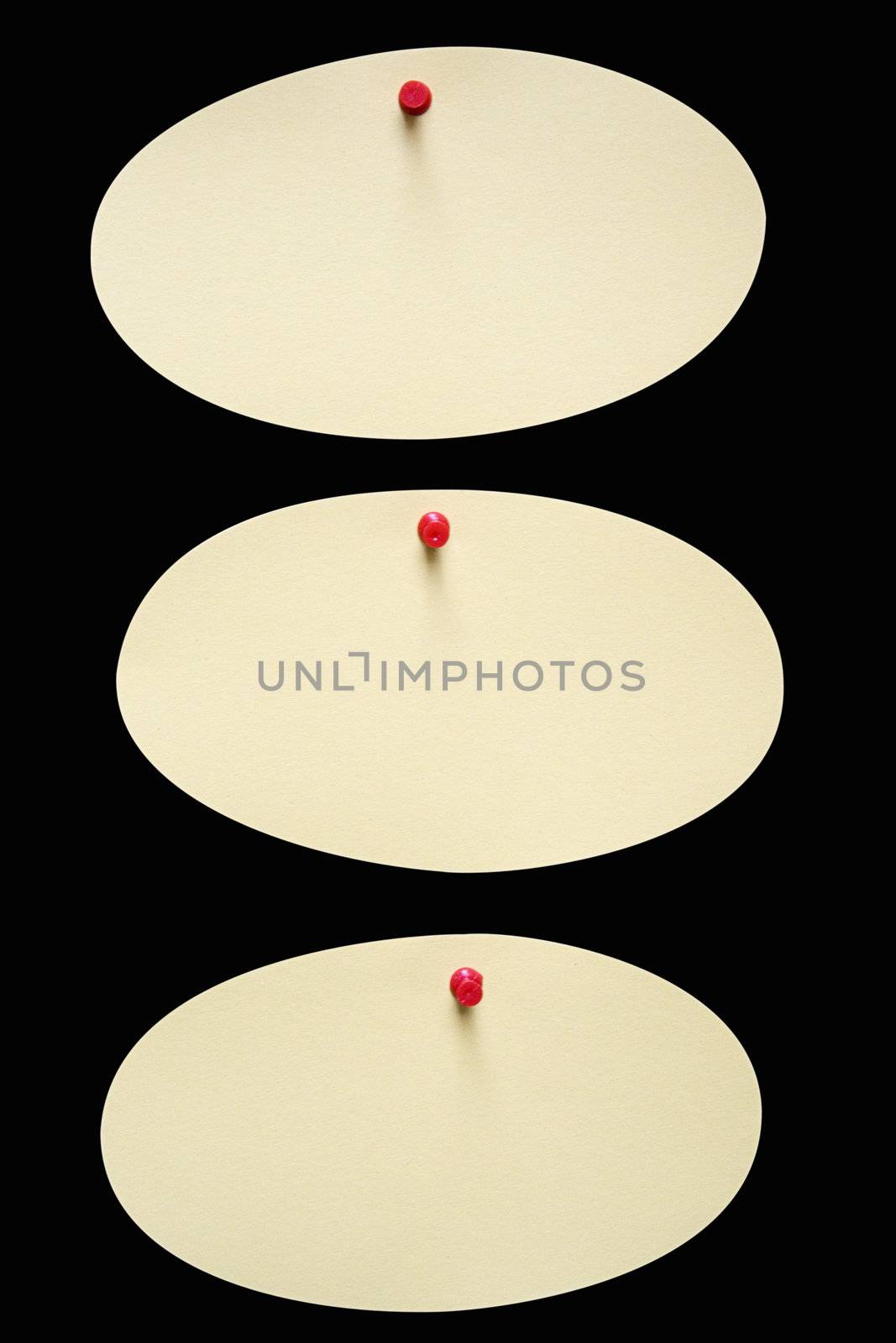 Three Oval Notes with Clipping Path by winterling