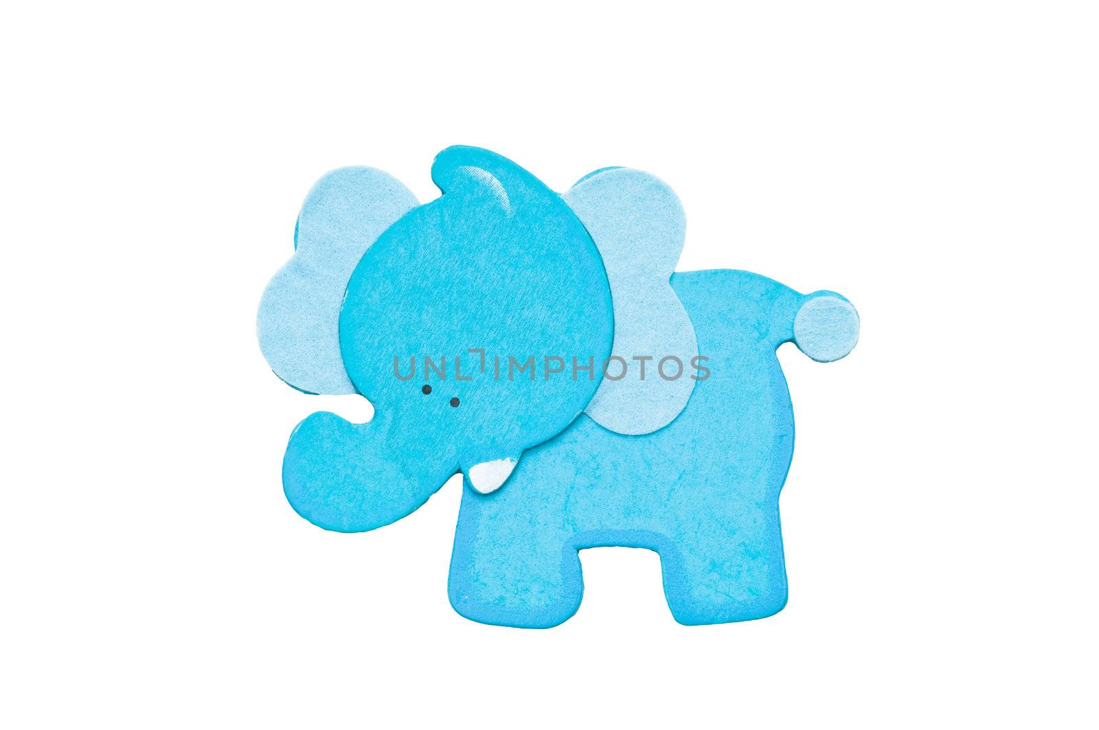 Blue elephant isolated on