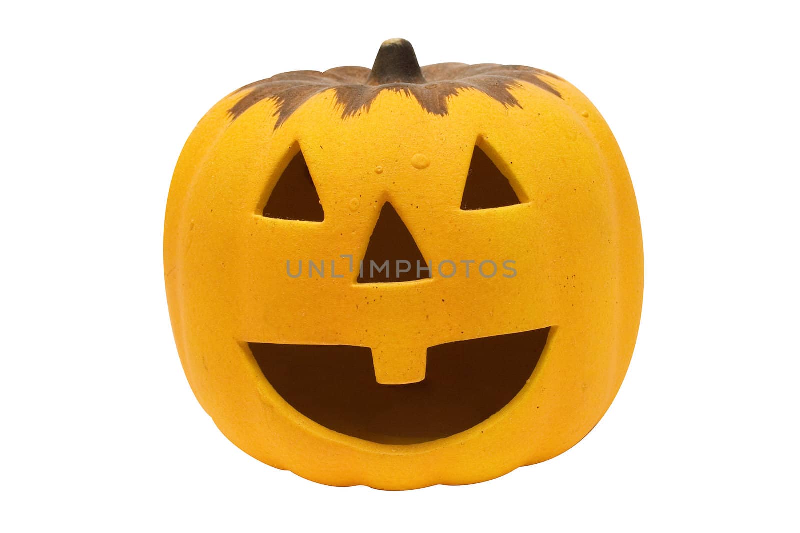 Ceramic pumpkin isolated on a white background.