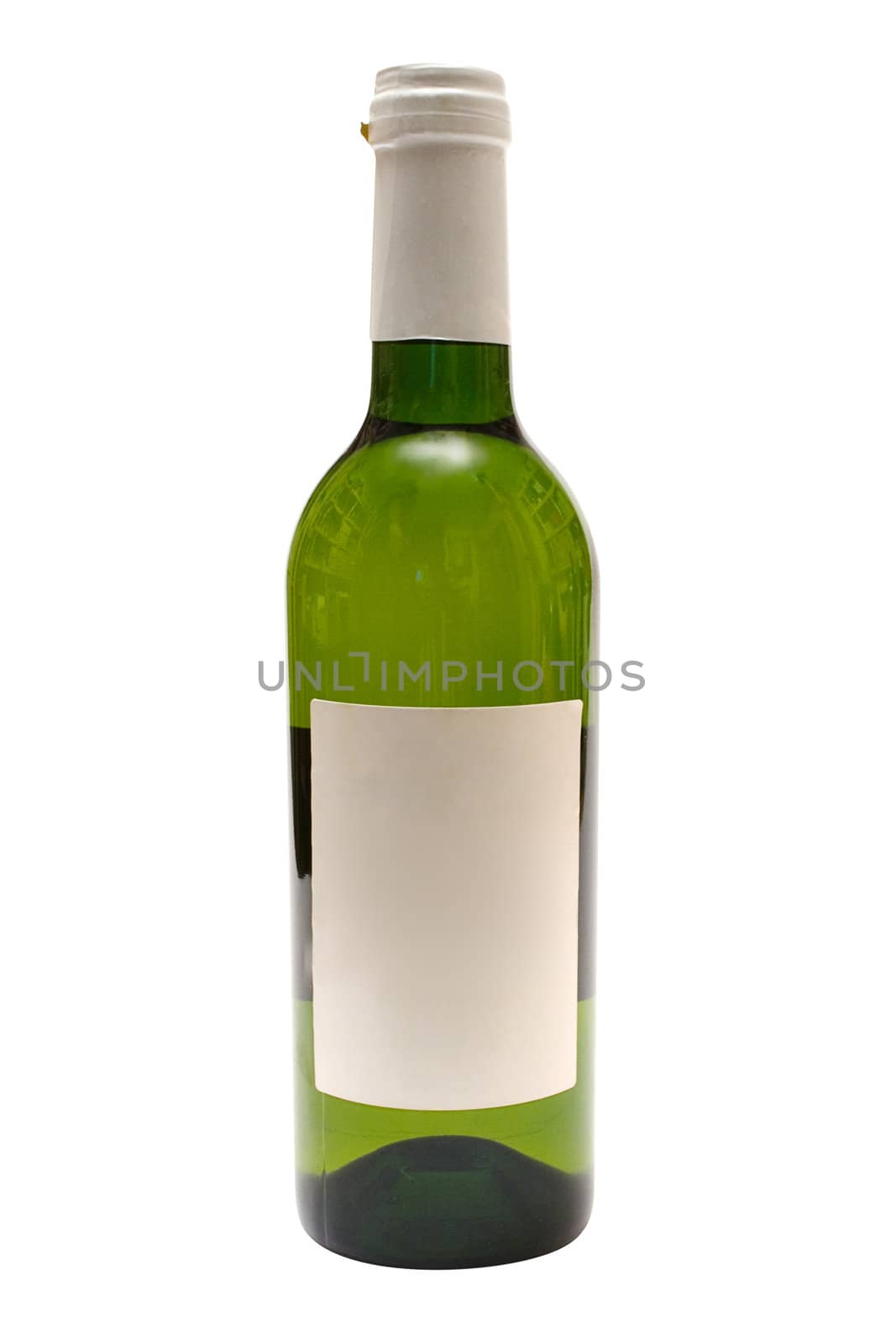 White Wine with Blank Label with Clipping Path by winterling