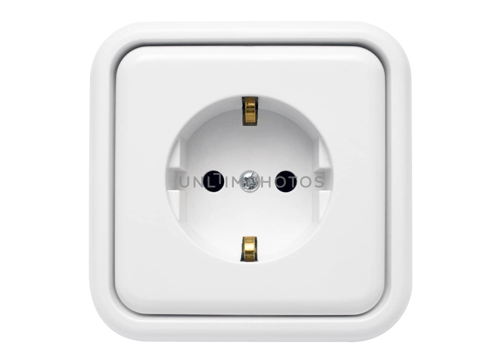 European power outlet isolated on a white background. File contains clipping path.