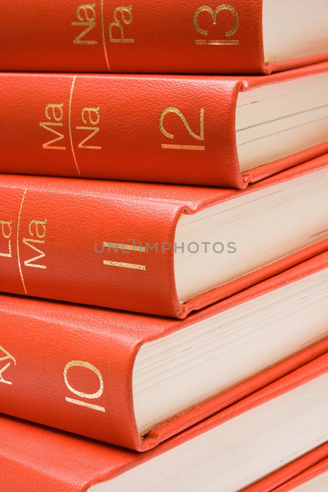 Stacked Red Books Close-Up by winterling