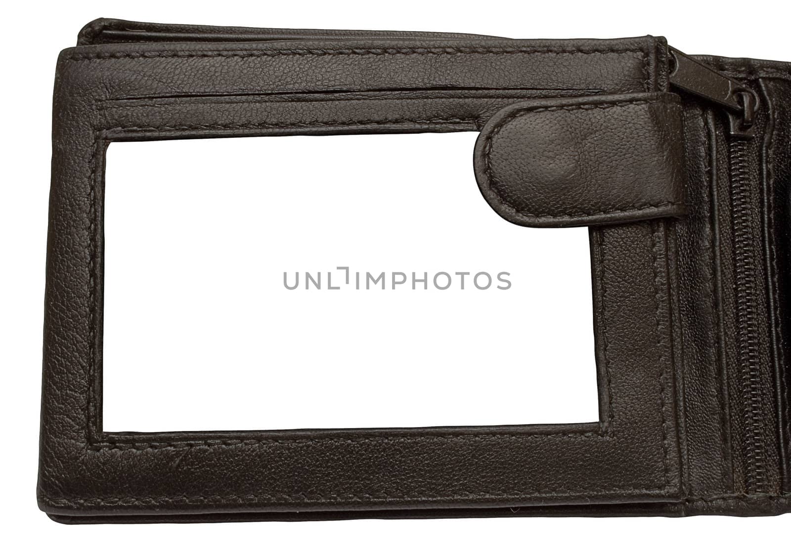 Cut-out wallet picture frame. Isolated on a white background. File contains clipping path.