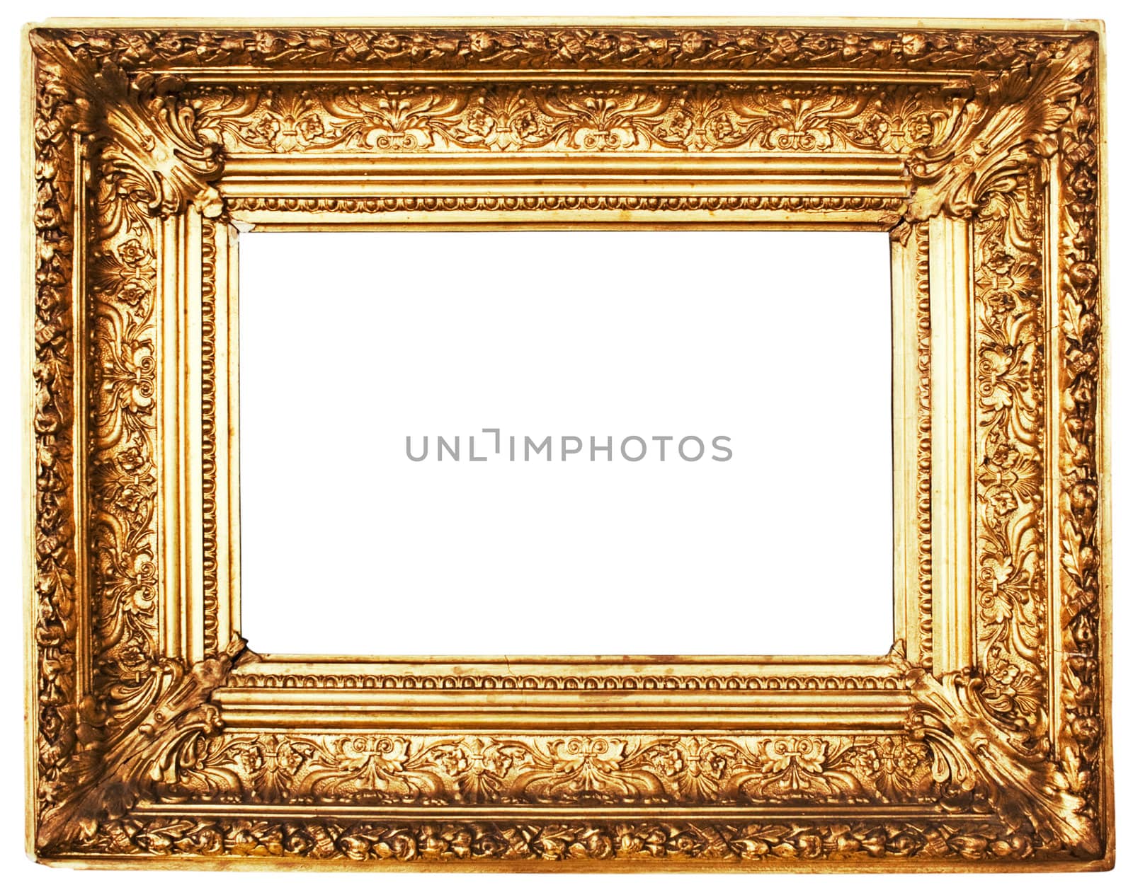 Ornamented Golden Picture Frame with Clipping Path by winterling
