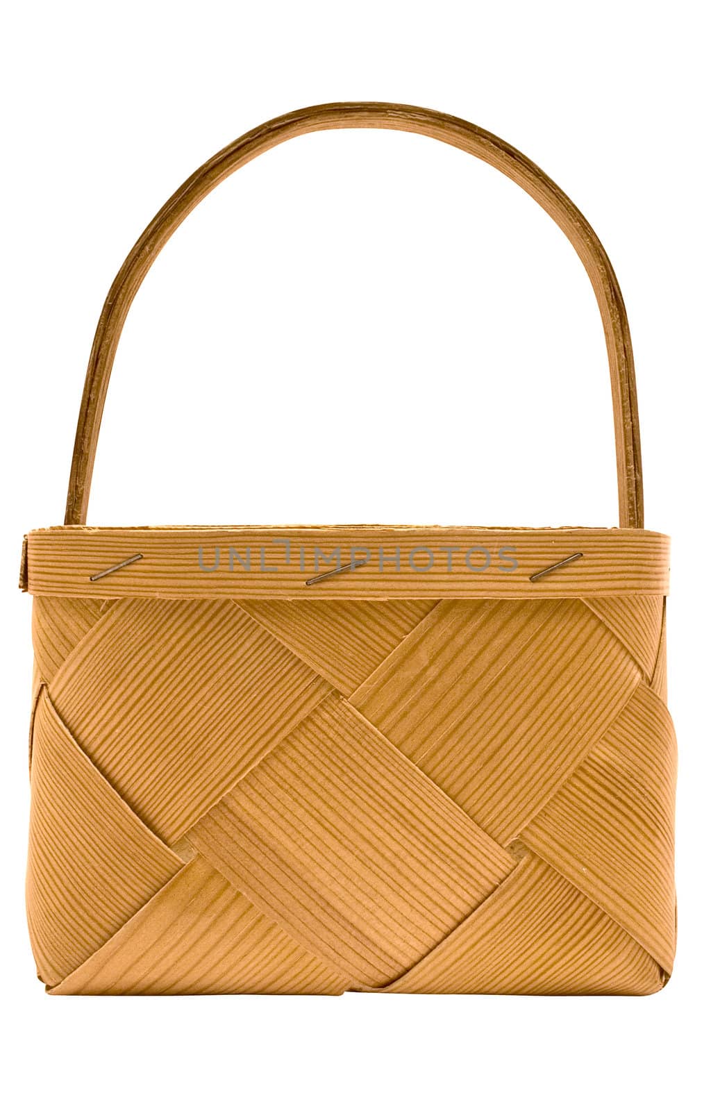 Woven Wooden Basket with Clipping Path by winterling