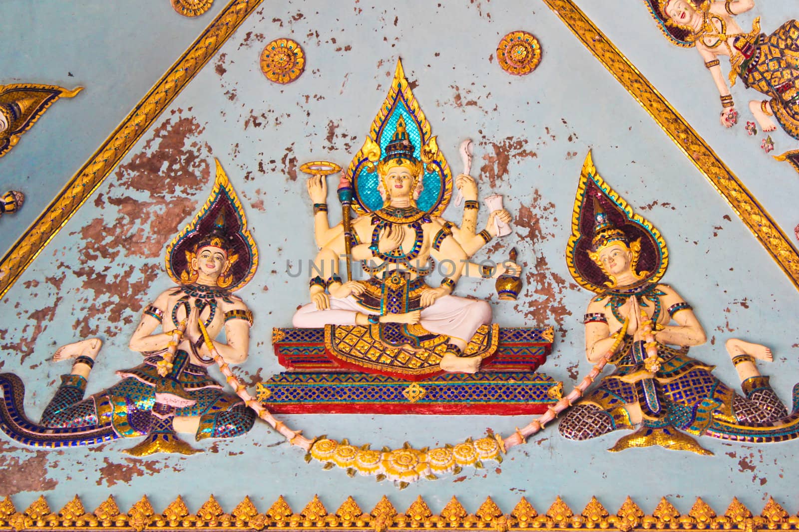 Dheva paintings at Triumphal arch, Laos.