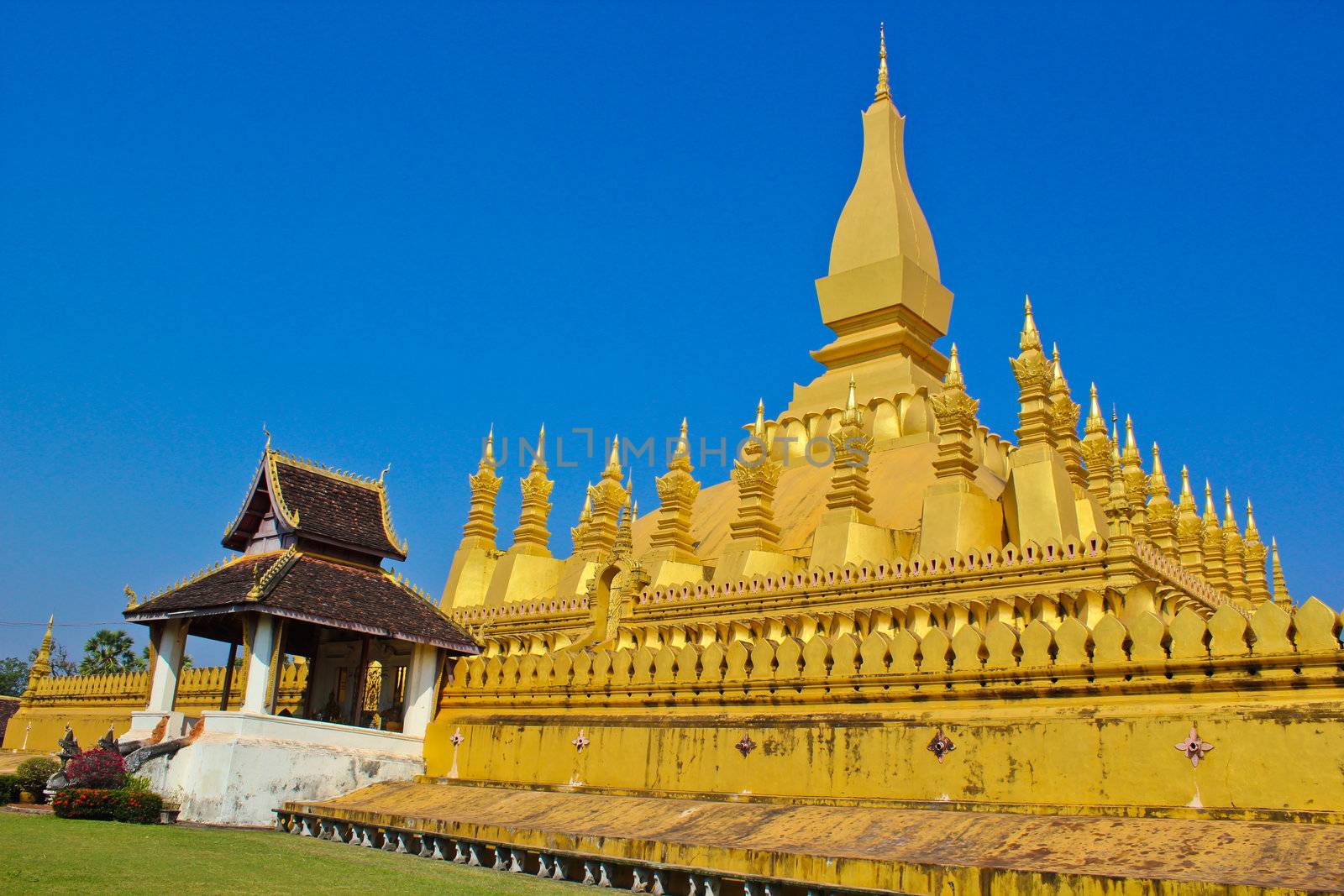 golden royal pagoda in Laos