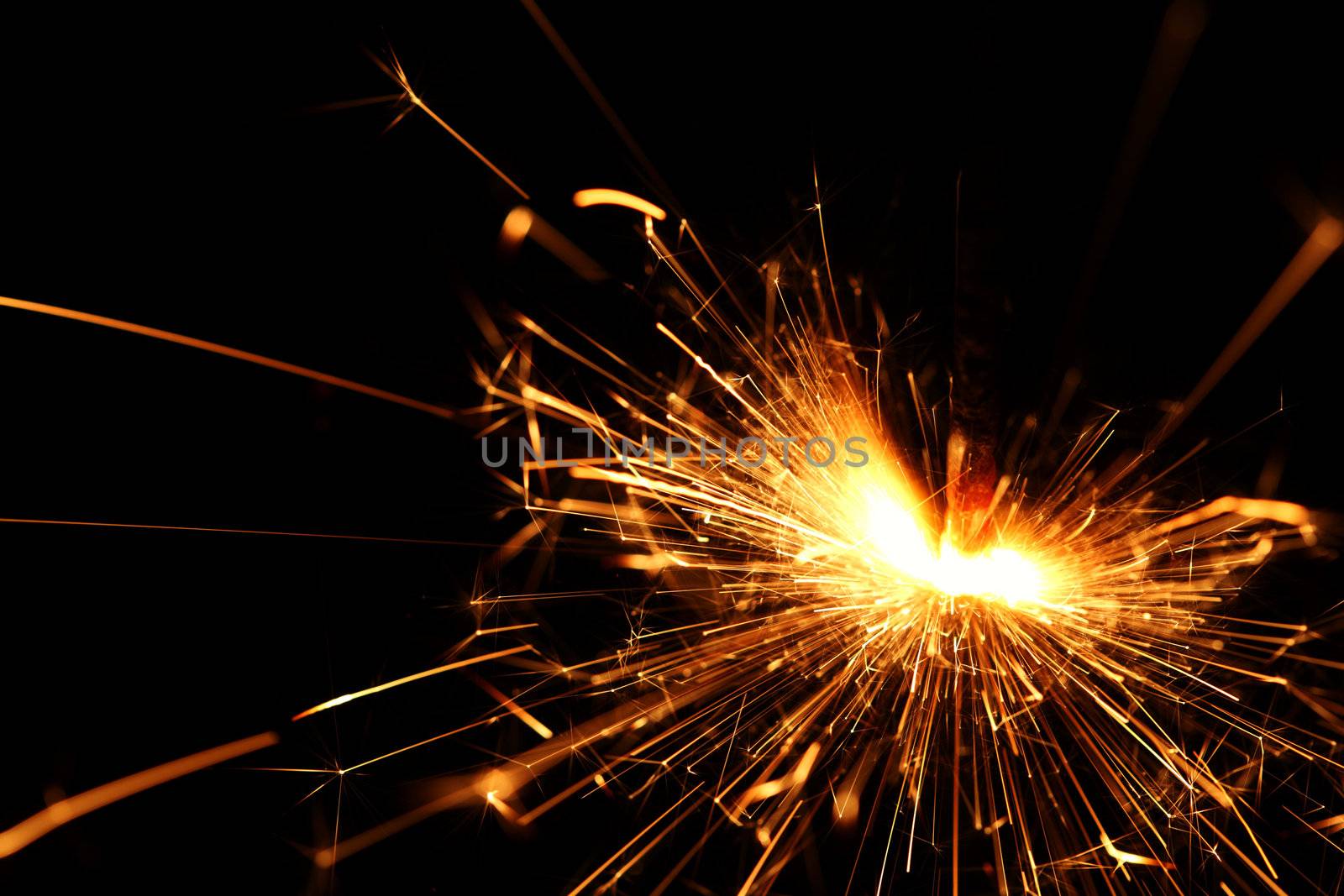 holiday sparkler macro close up