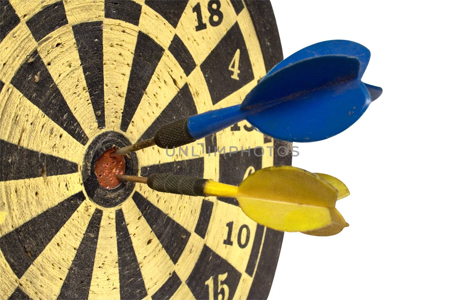 Dartboard isolated on a white background. File contains clipping path.