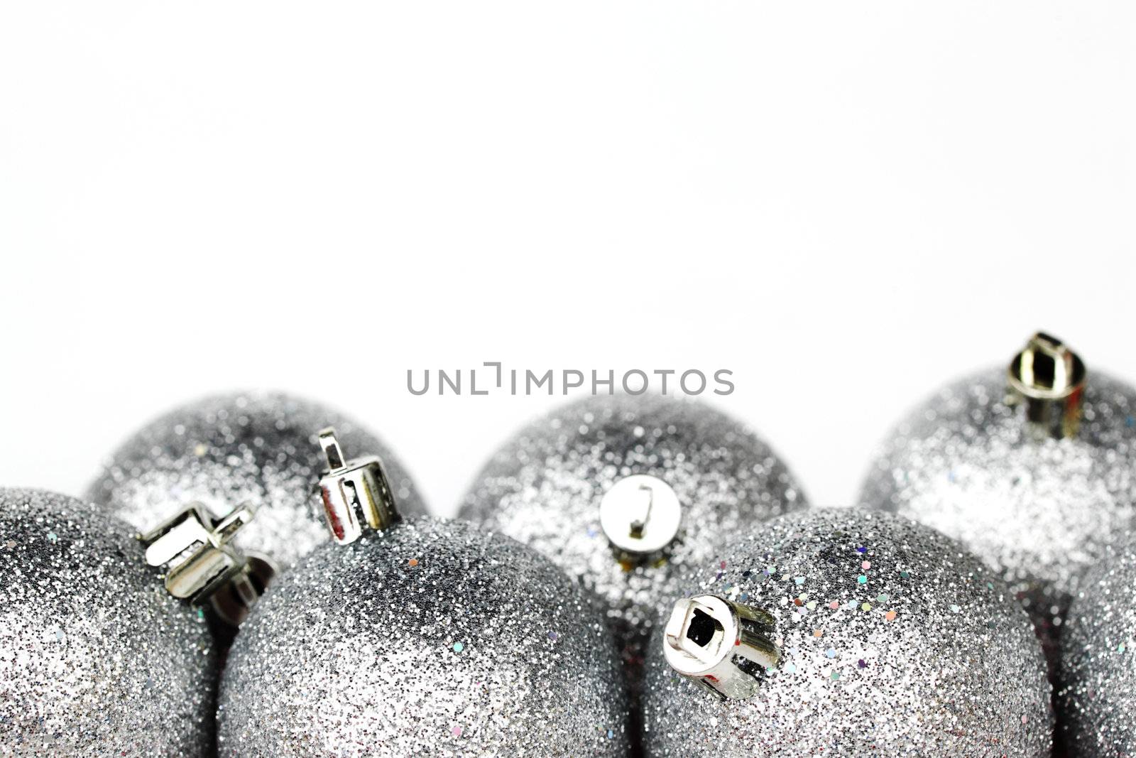 silver christmas ball isolated on white background
