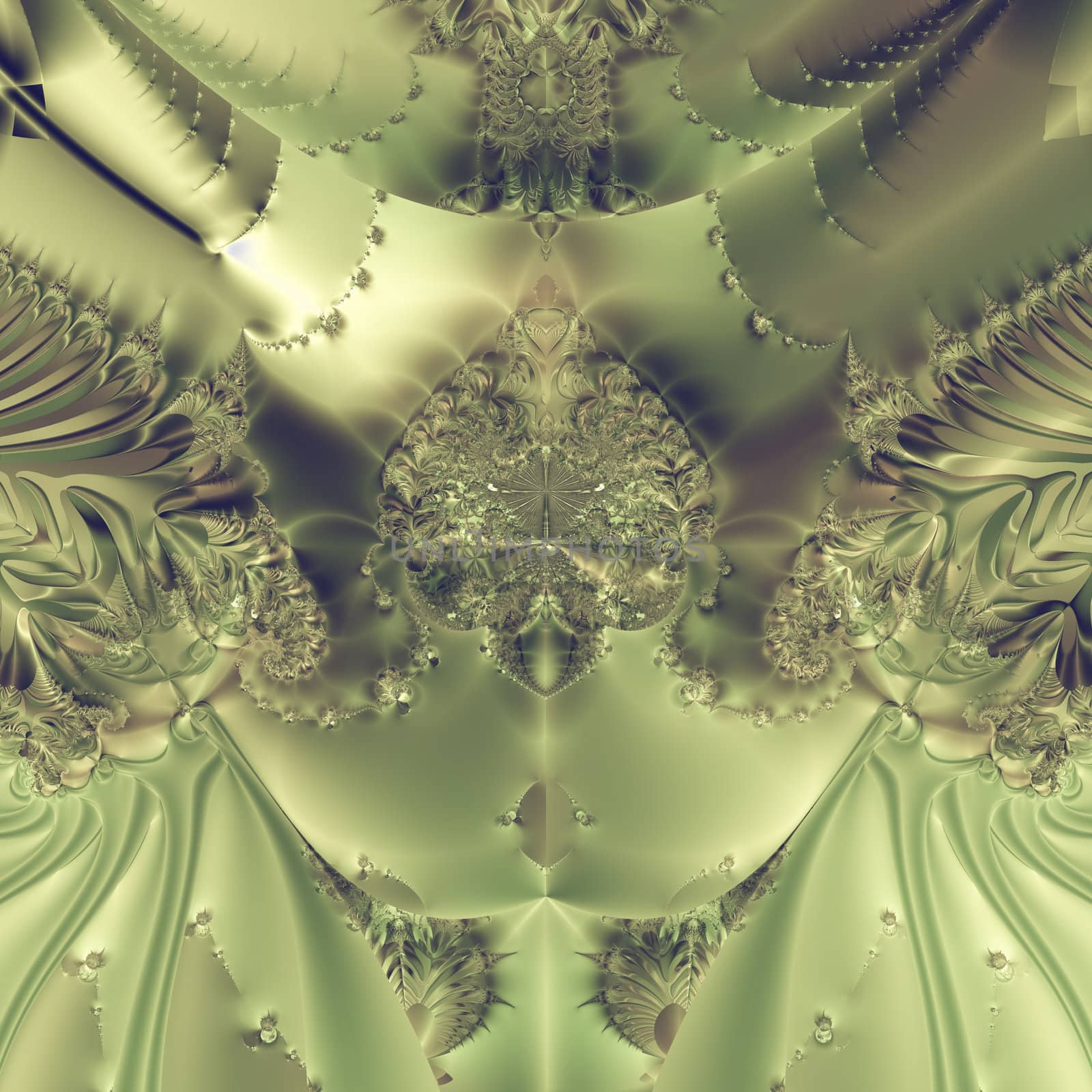 Elegant fractal design, abstract art, metallic curtain