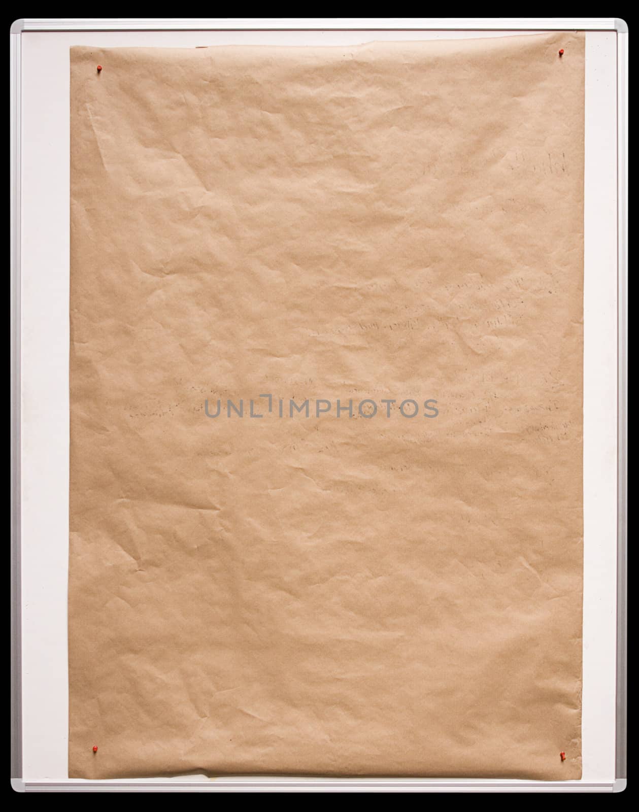 Brown Paper on White Board with Clipping Path by winterling