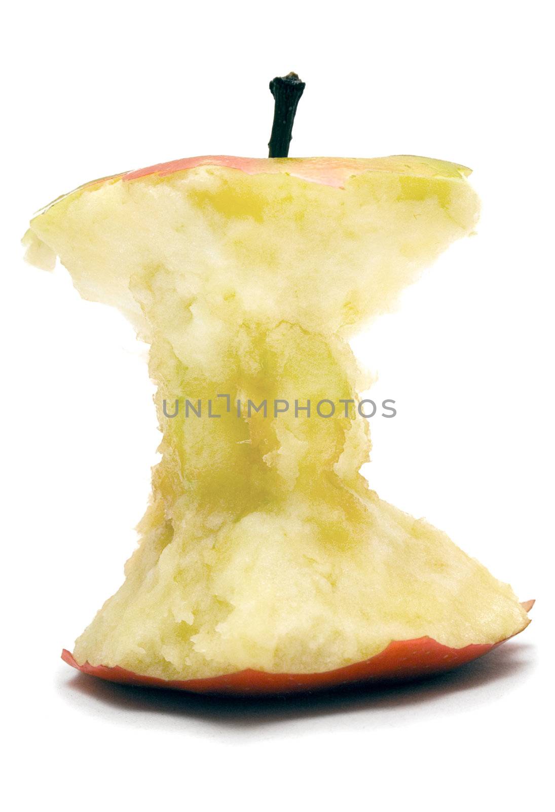 Apple core isolated on a white background.