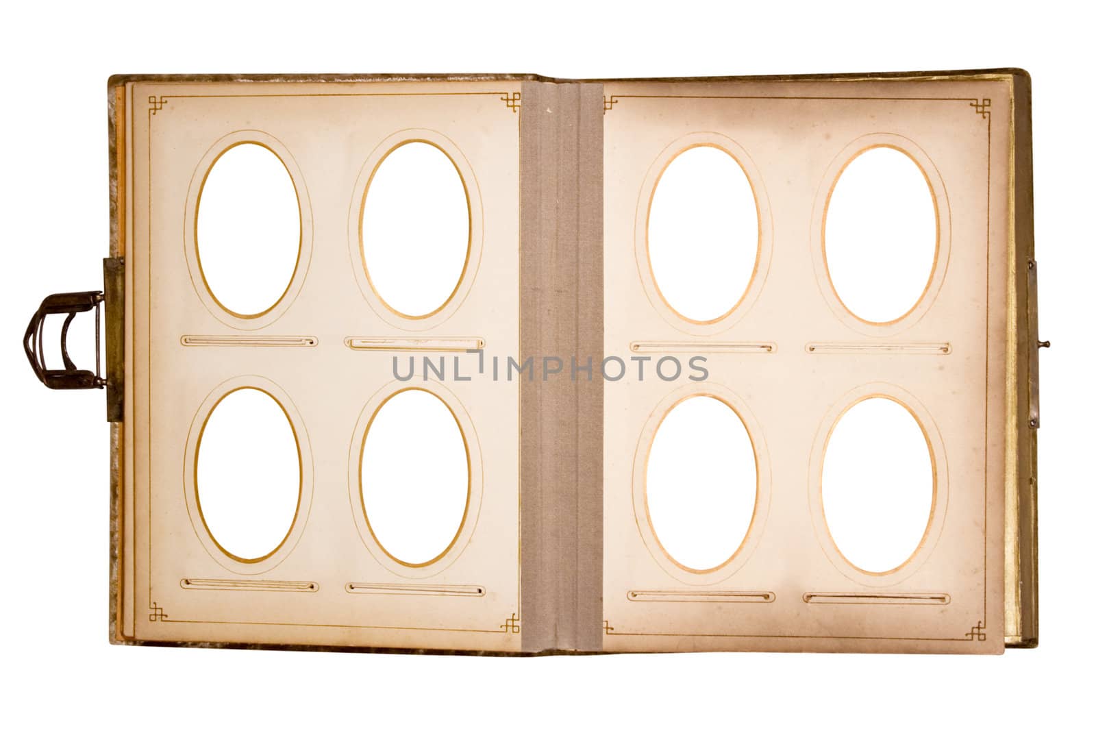 Old photo book isolated on a white background. File contains clipping path.