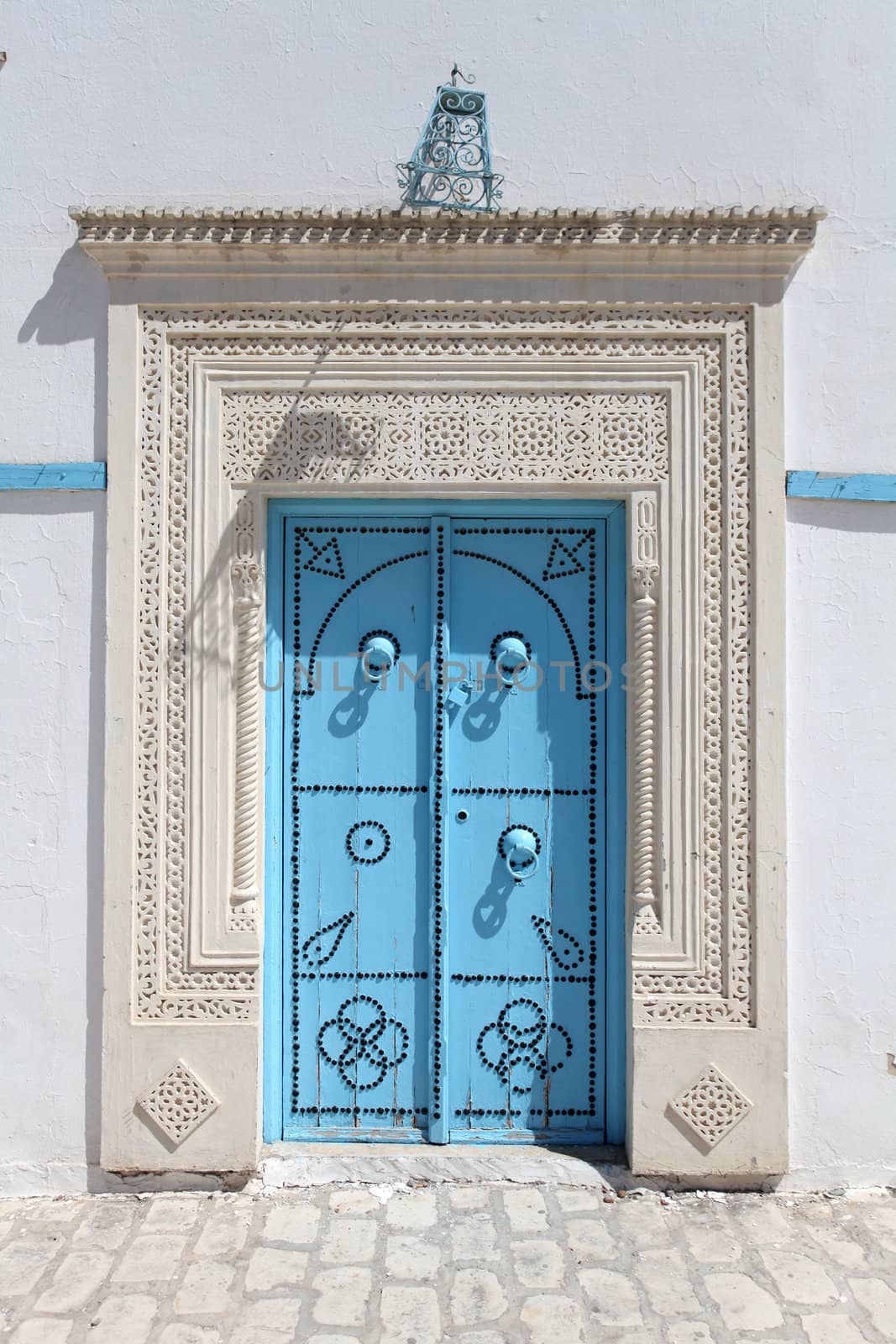 View of the old entrance door,  front view