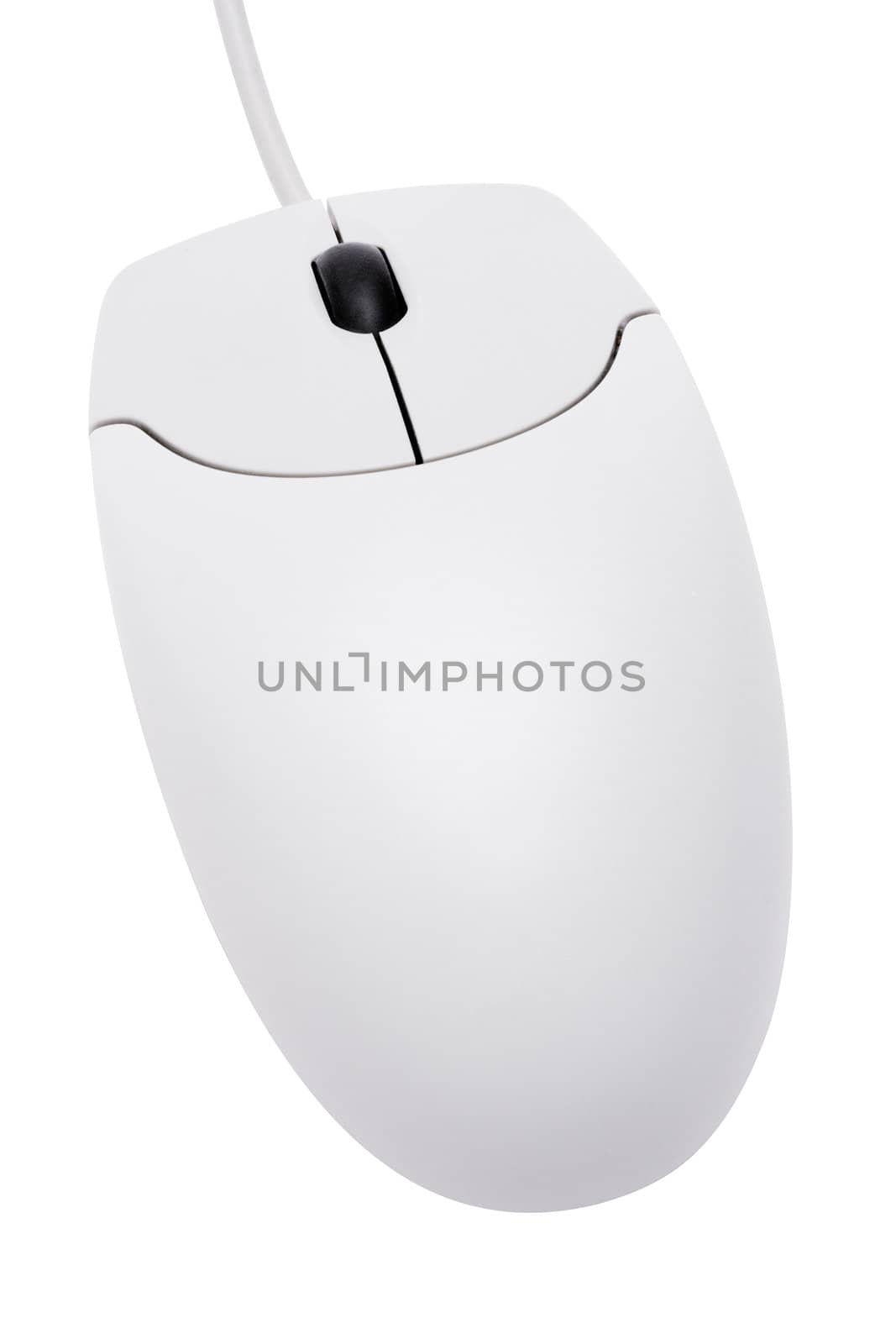 White computer mouse isolated on a white background. File contains clipping path.