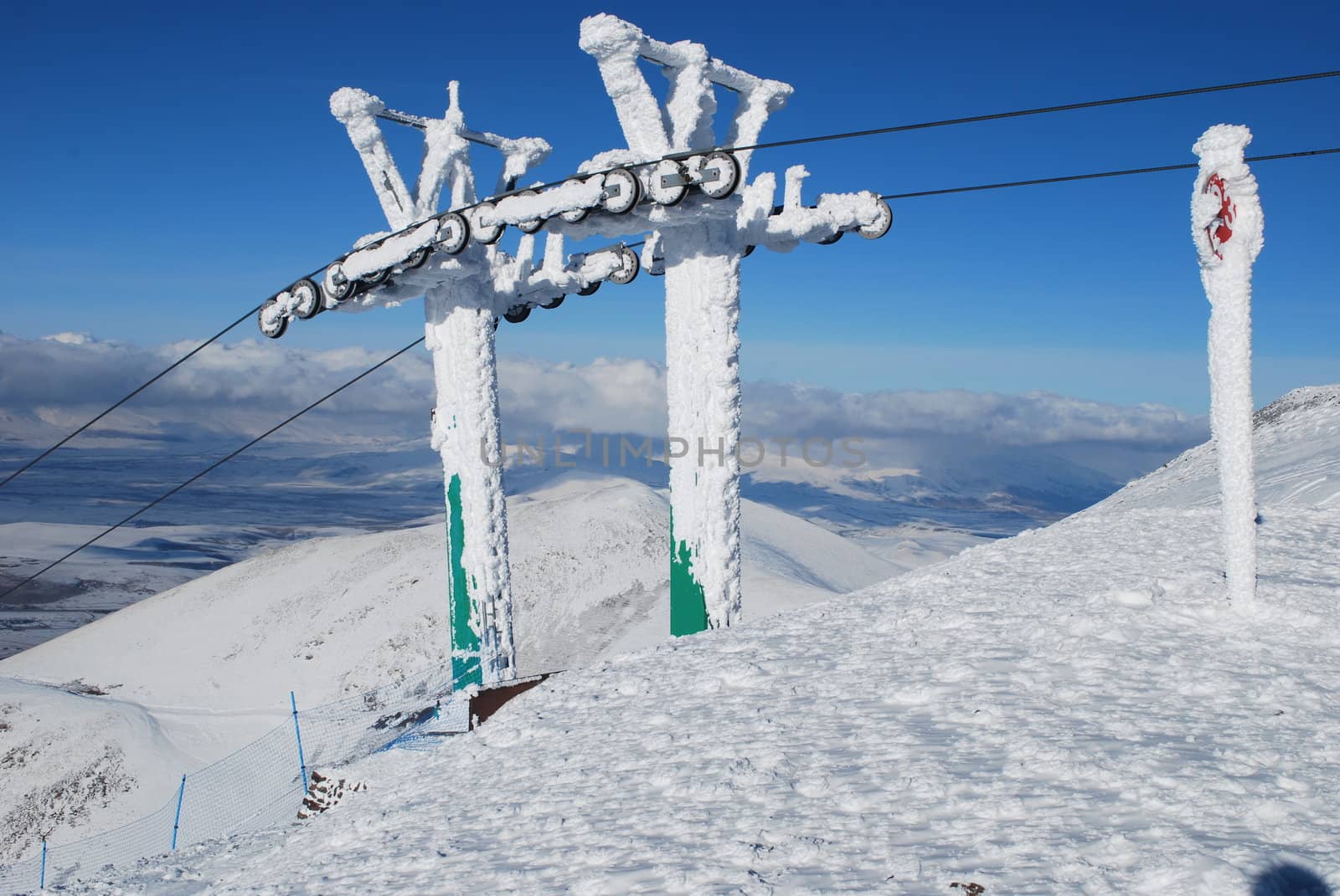 Ski Resort chair lift in Turkey Mountains.Palandoken by svtrotof