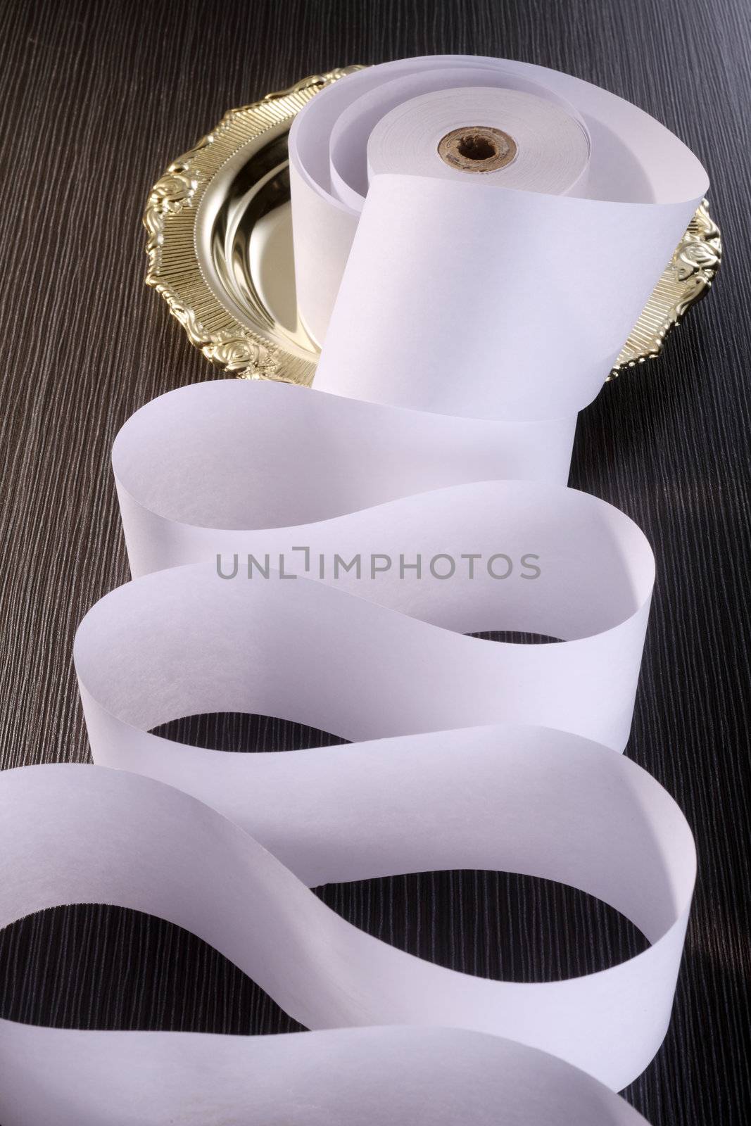 stock image of roll of the adding machine tape